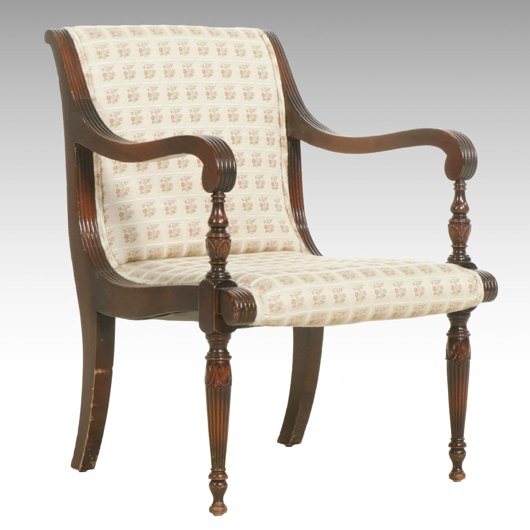 Empire Style Mahogany Armchair, Early 20th Century