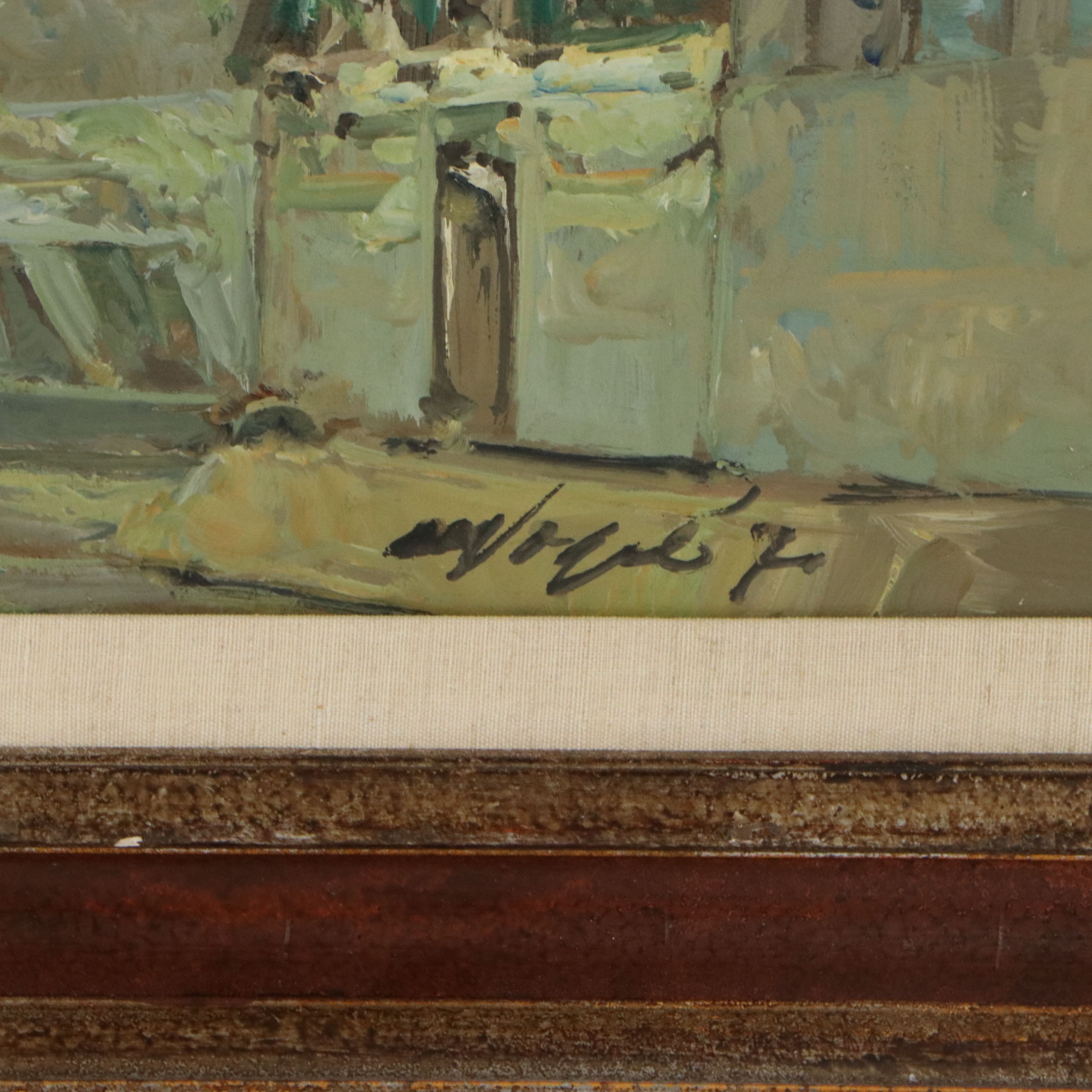 Job DeVogel Landscape Oil Painting "Haarlem," Mid to Late 20th Century