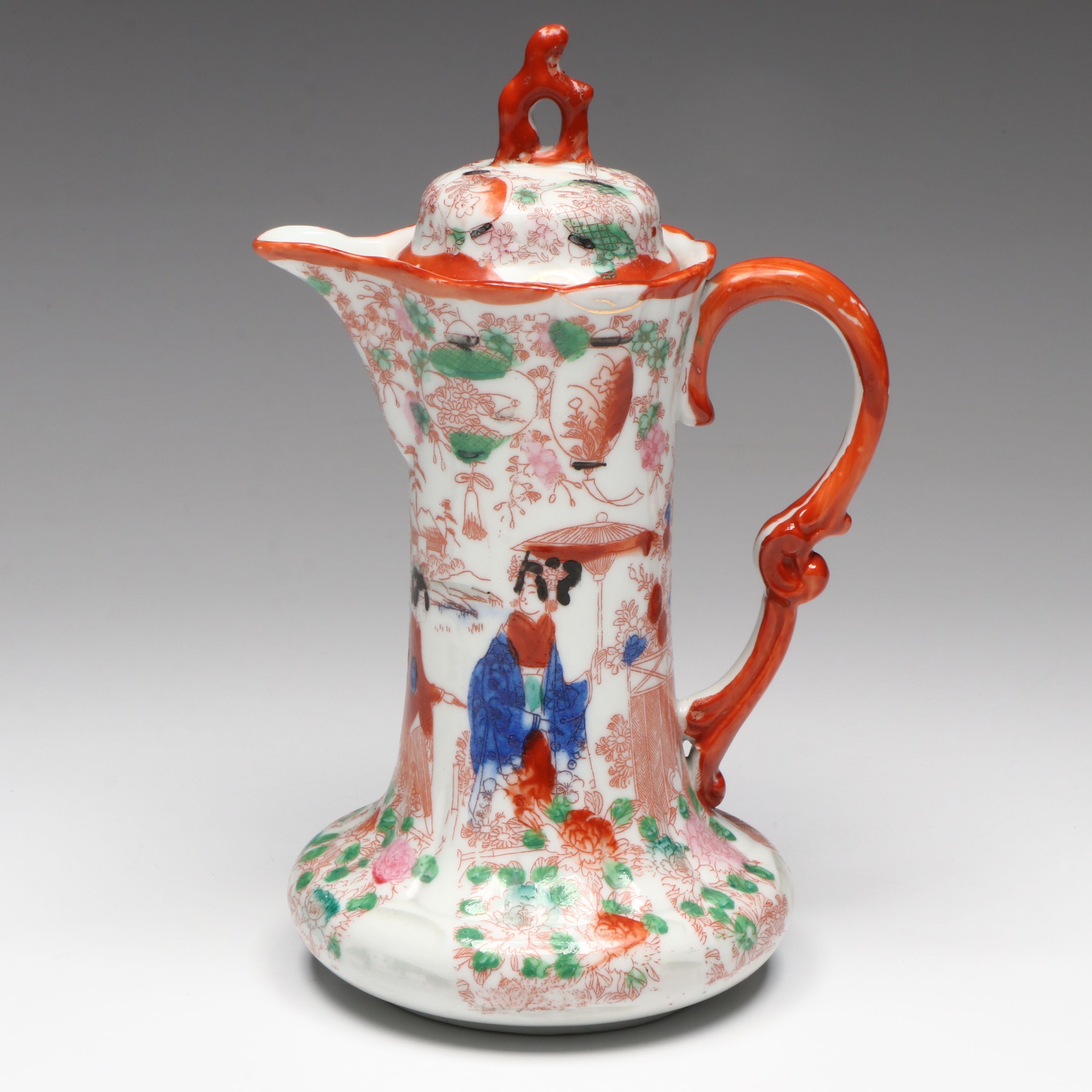 Vintage Japanese Kutani Chocolate Pot, Early to Mid-20th C.