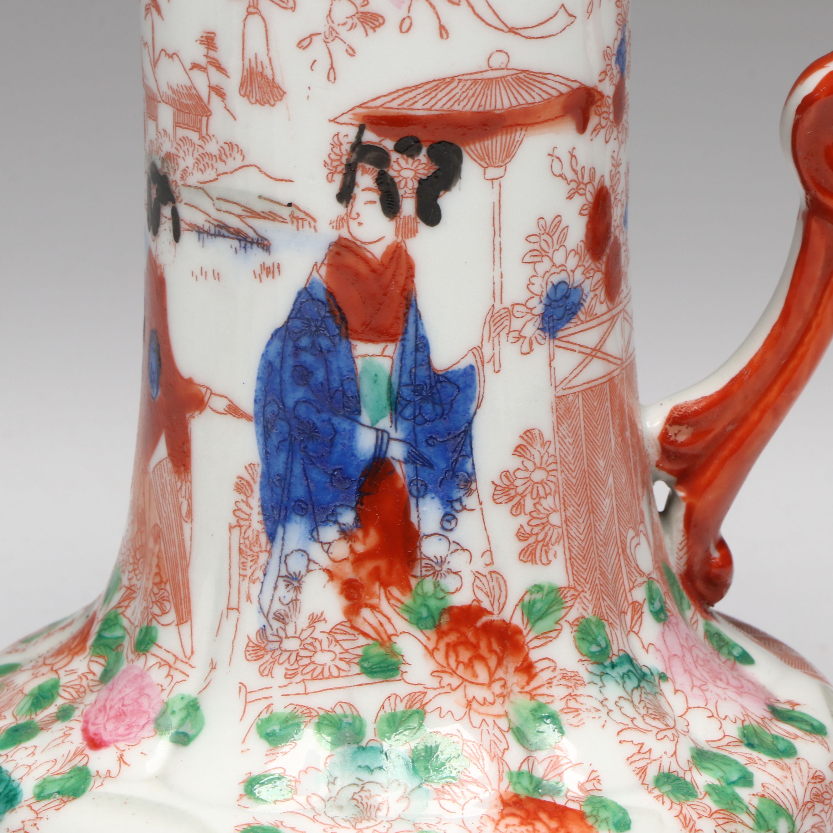 Vintage Japanese Kutani Chocolate Pot, Early to Mid-20th C.