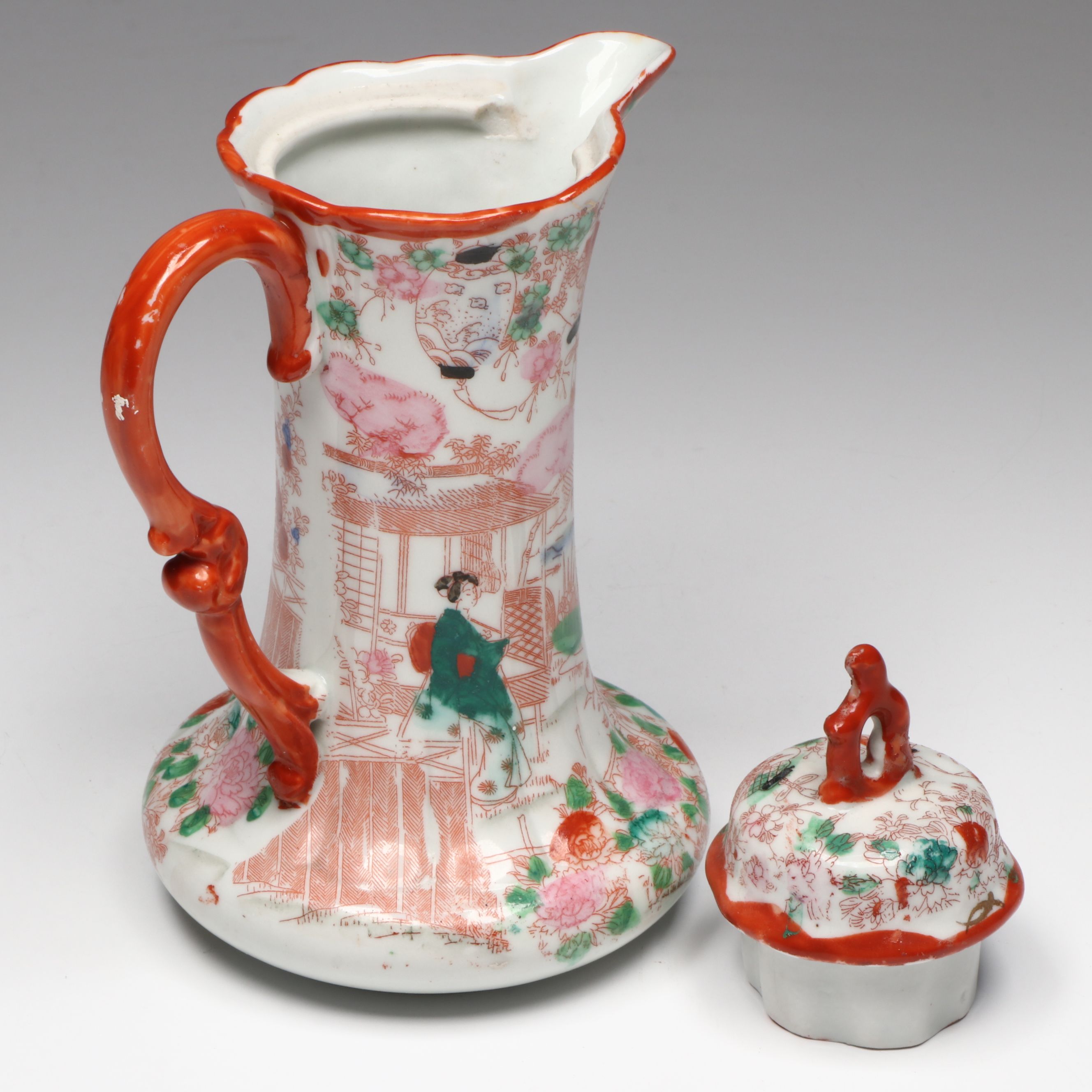 Vintage Japanese Kutani Chocolate Pot, Early to Mid-20th C.