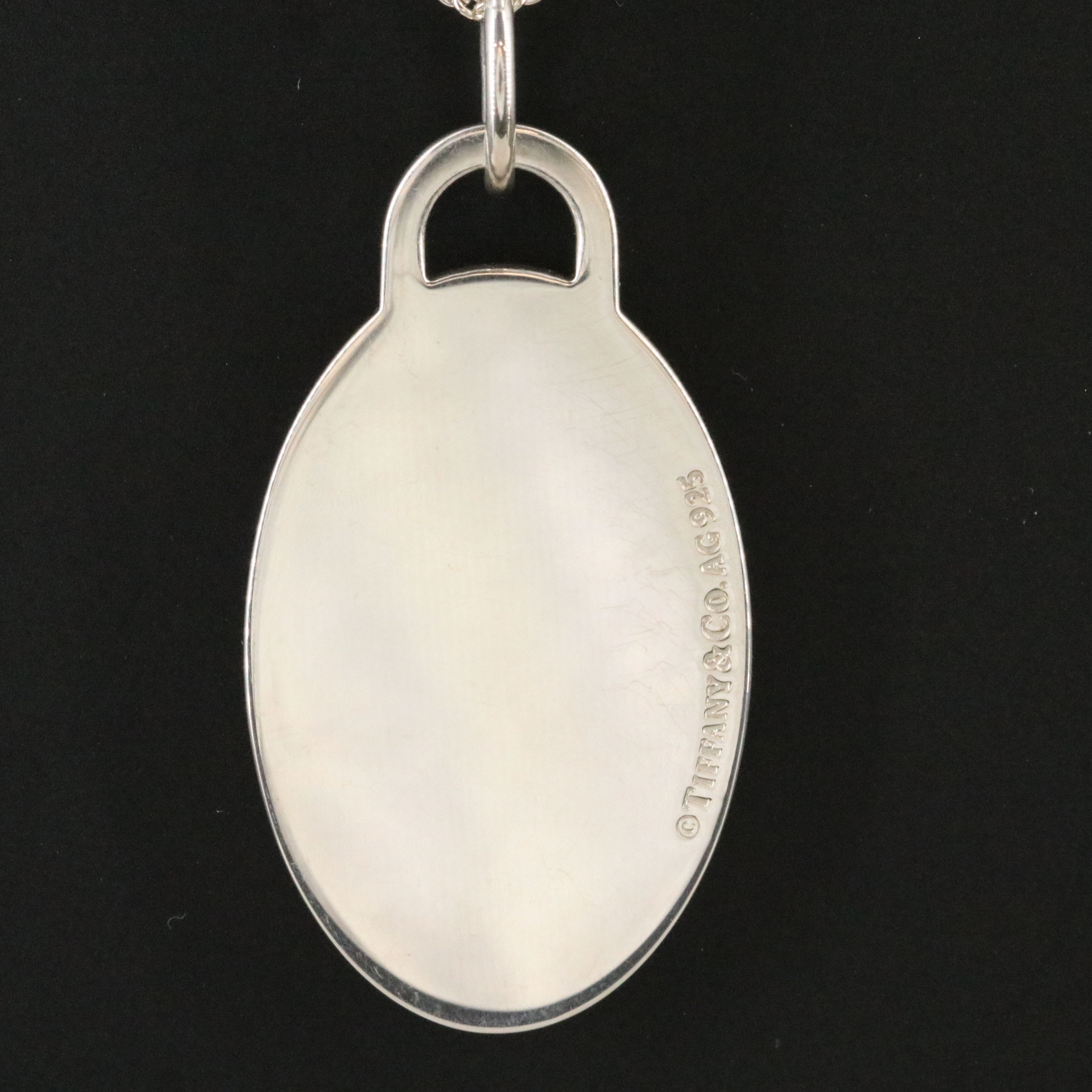 Tiffany & Co. Sterling Enamel Oval Splash Pendant Necklace