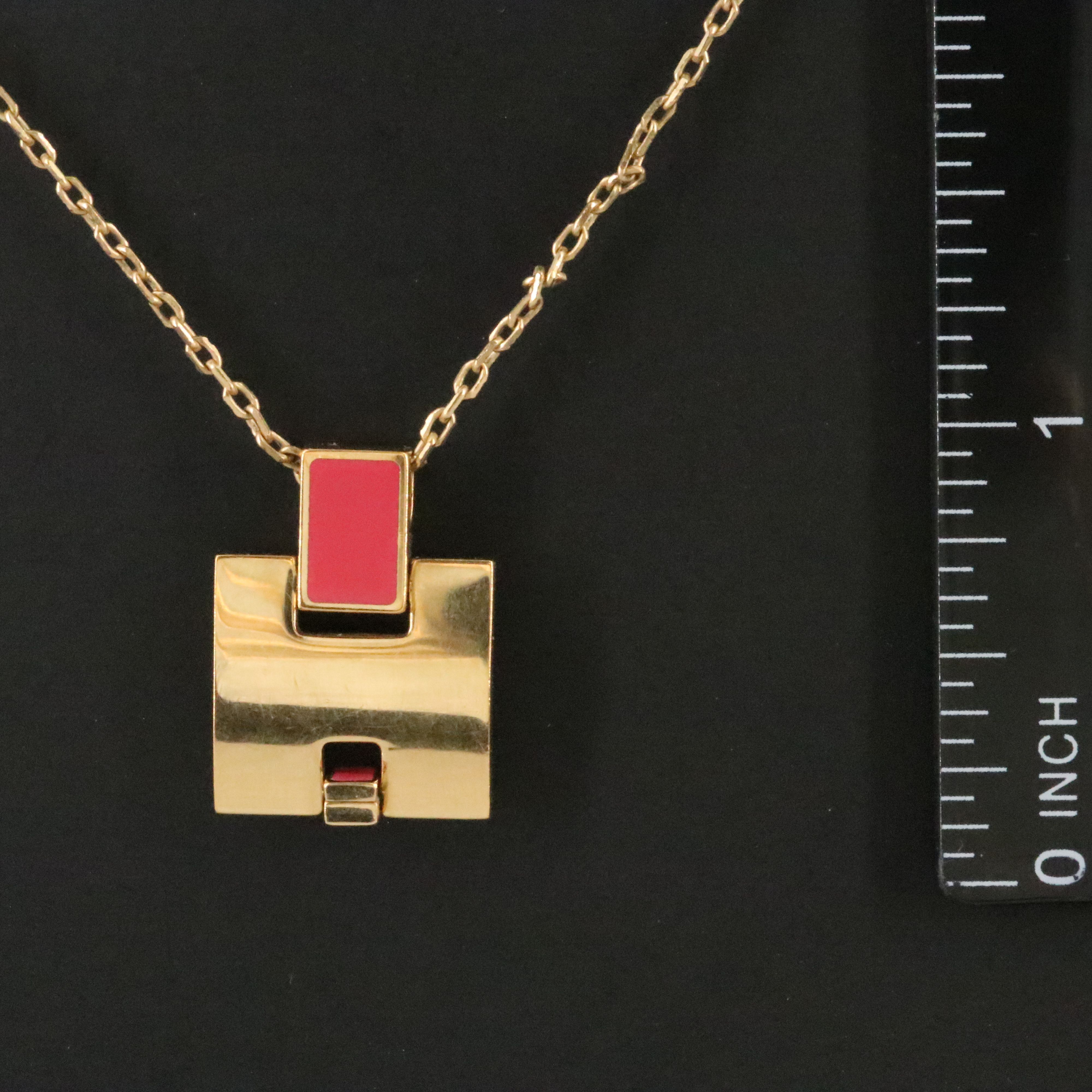 Hermès Eileen Necklace with Pink Enamel
