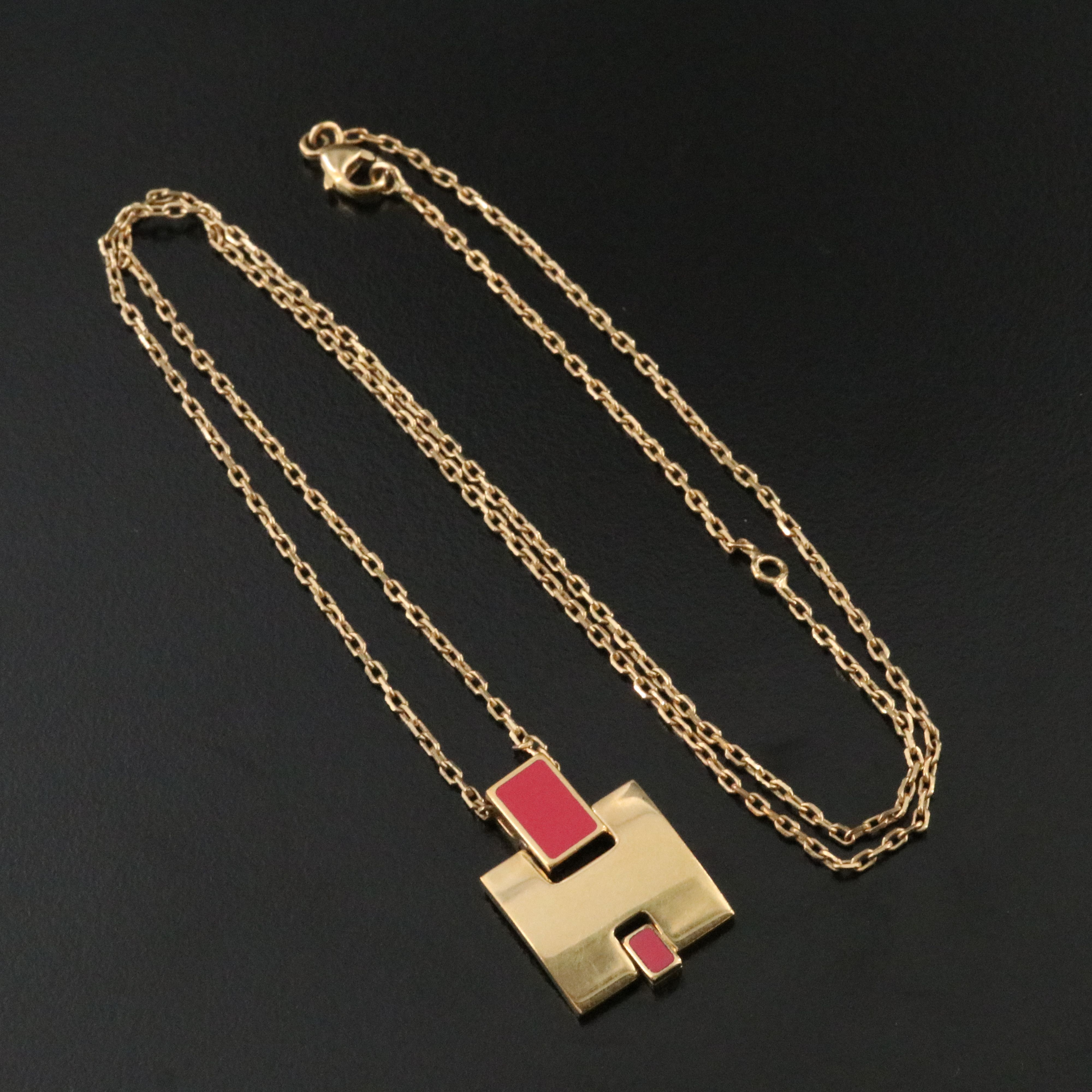 Hermès Eileen Necklace with Pink Enamel