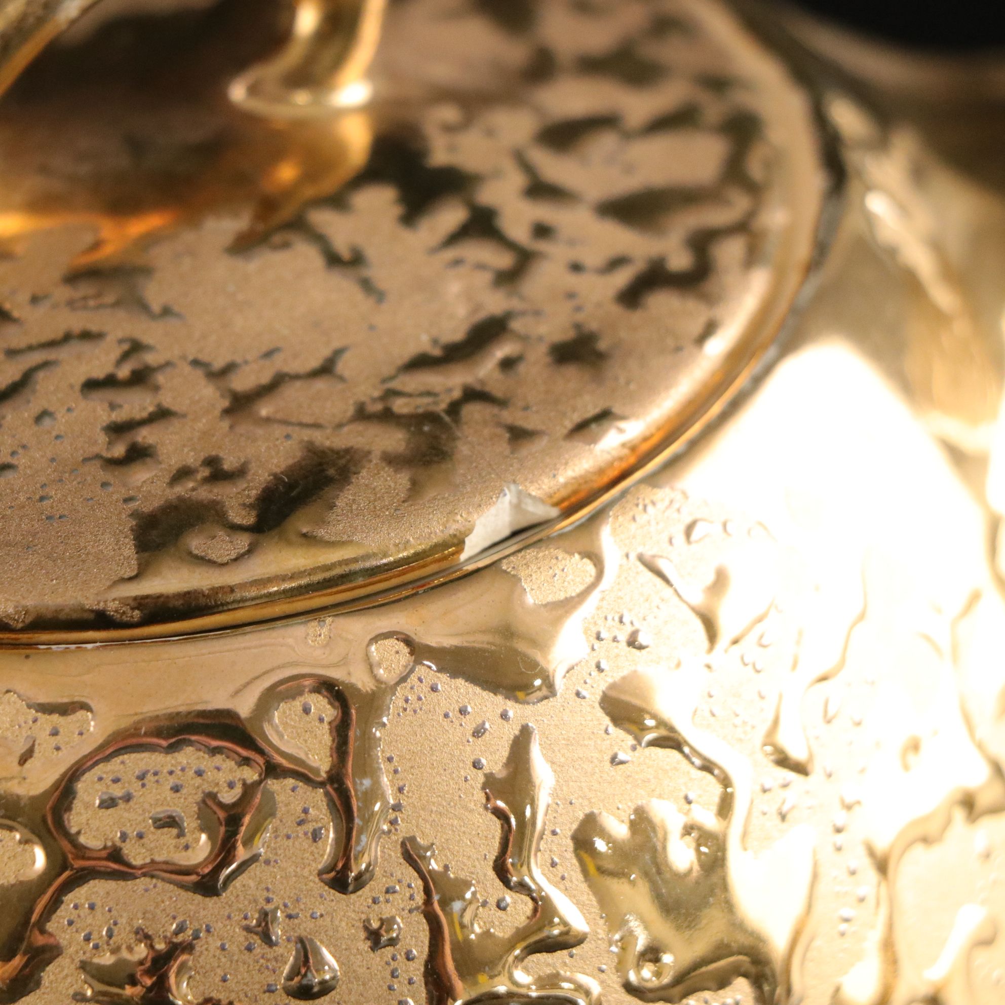 McCoy "Weeping Gold" Ceramic Tea Set with 24K Gold Drip Detail, Mid-20th Century