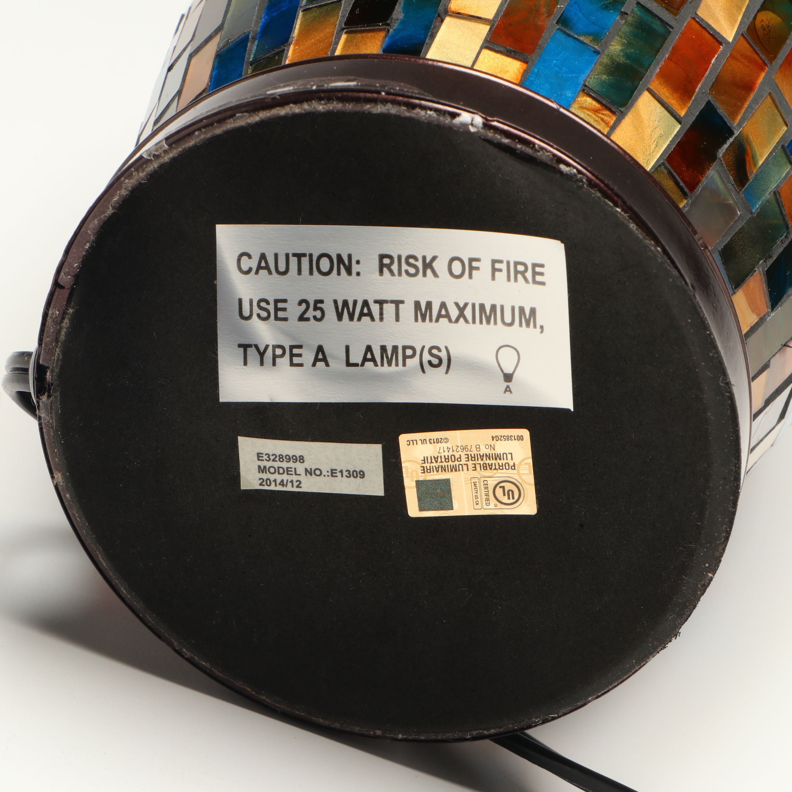 Contemporary Mosaic Glass Accent Lamp