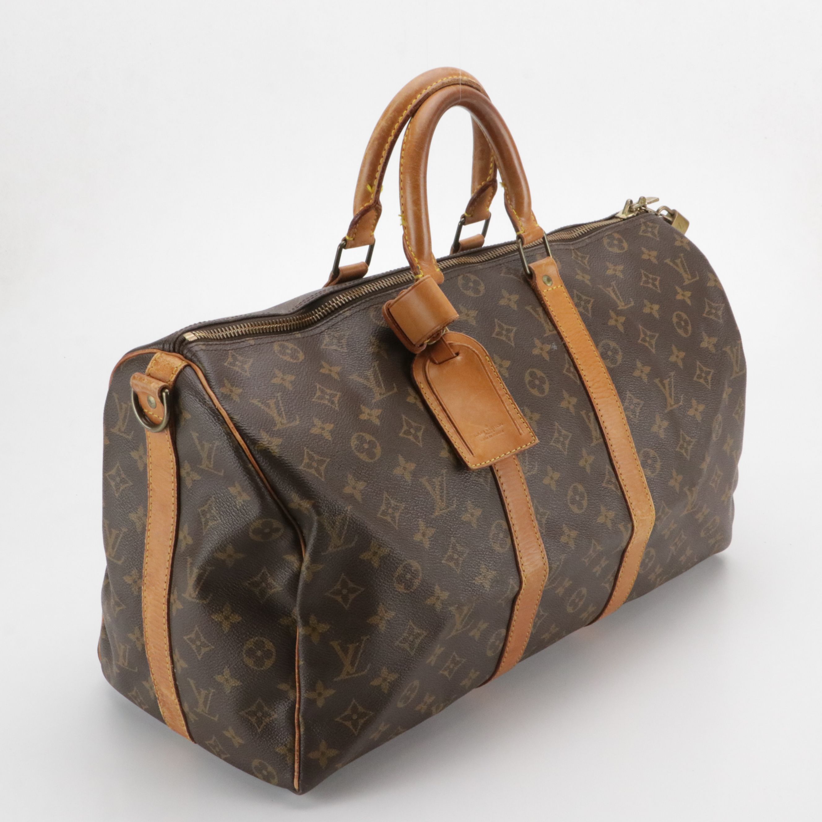 Louis Vuitton Keepall 45 Duffle Bag in Monogram Canvas and Vachetta Leather