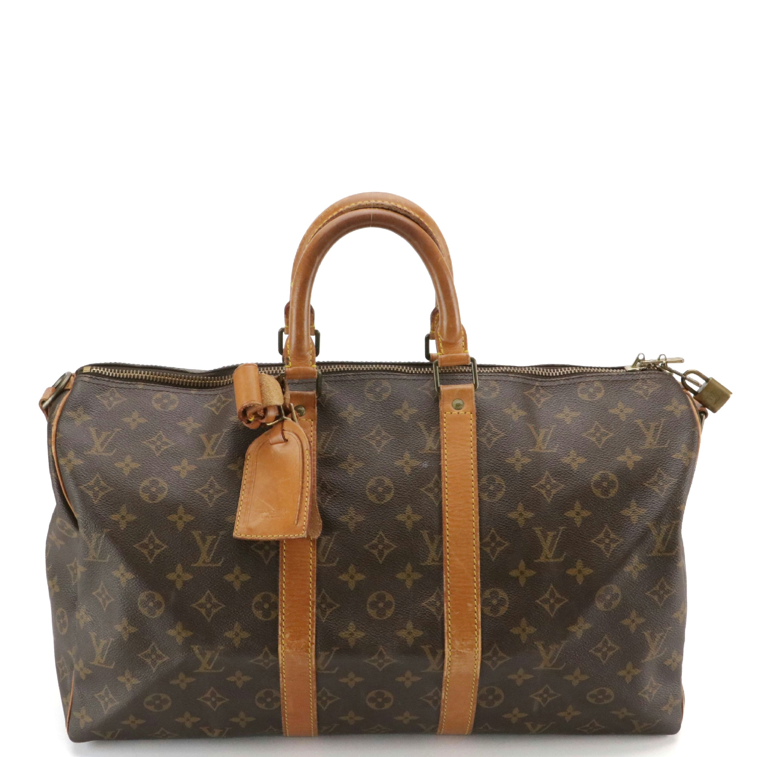 Louis Vuitton Keepall 45 Duffle Bag in Monogram Canvas and Vachetta Leather