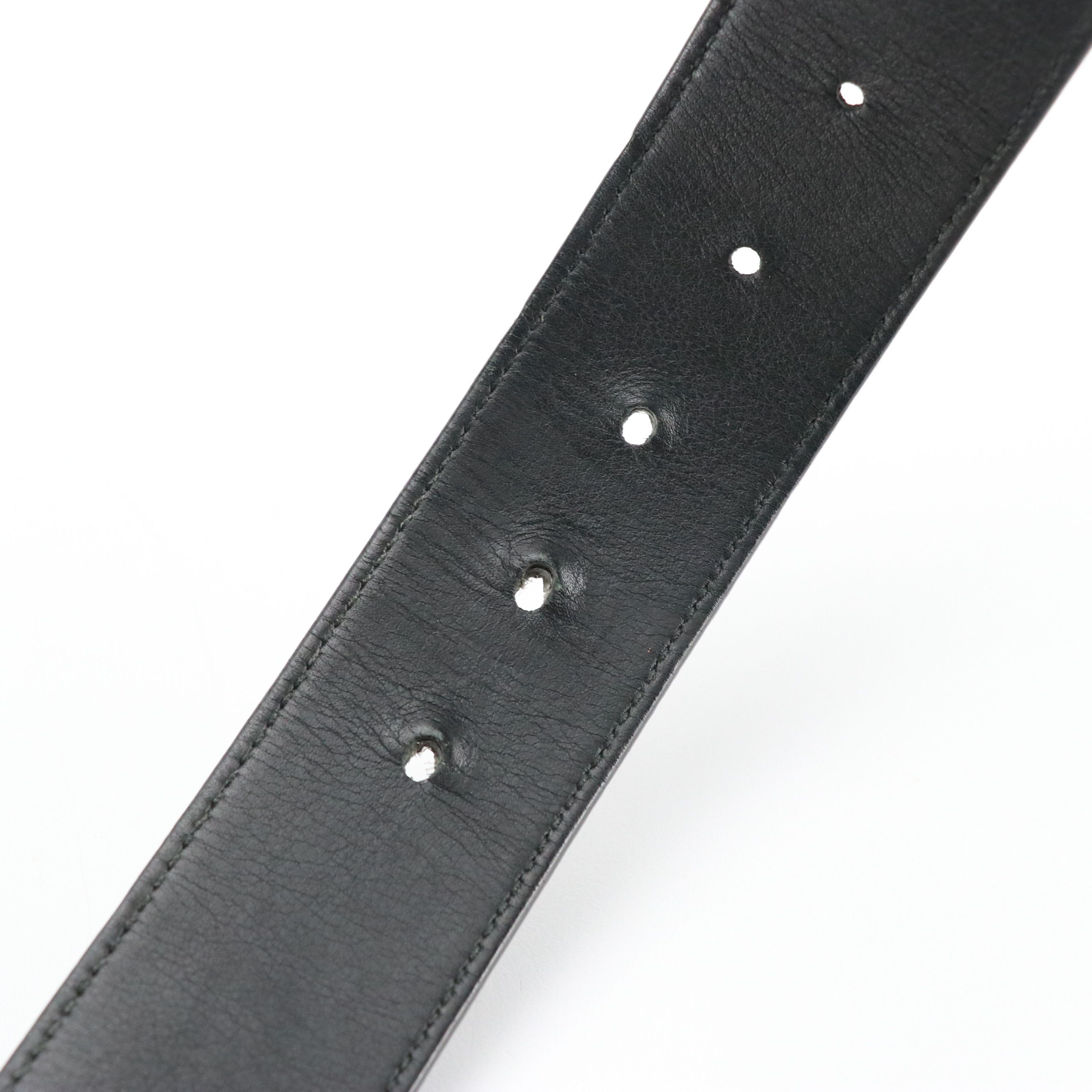 Gucci Interlocking G Belt in Printed GG Supreme Canvas and Black Leather