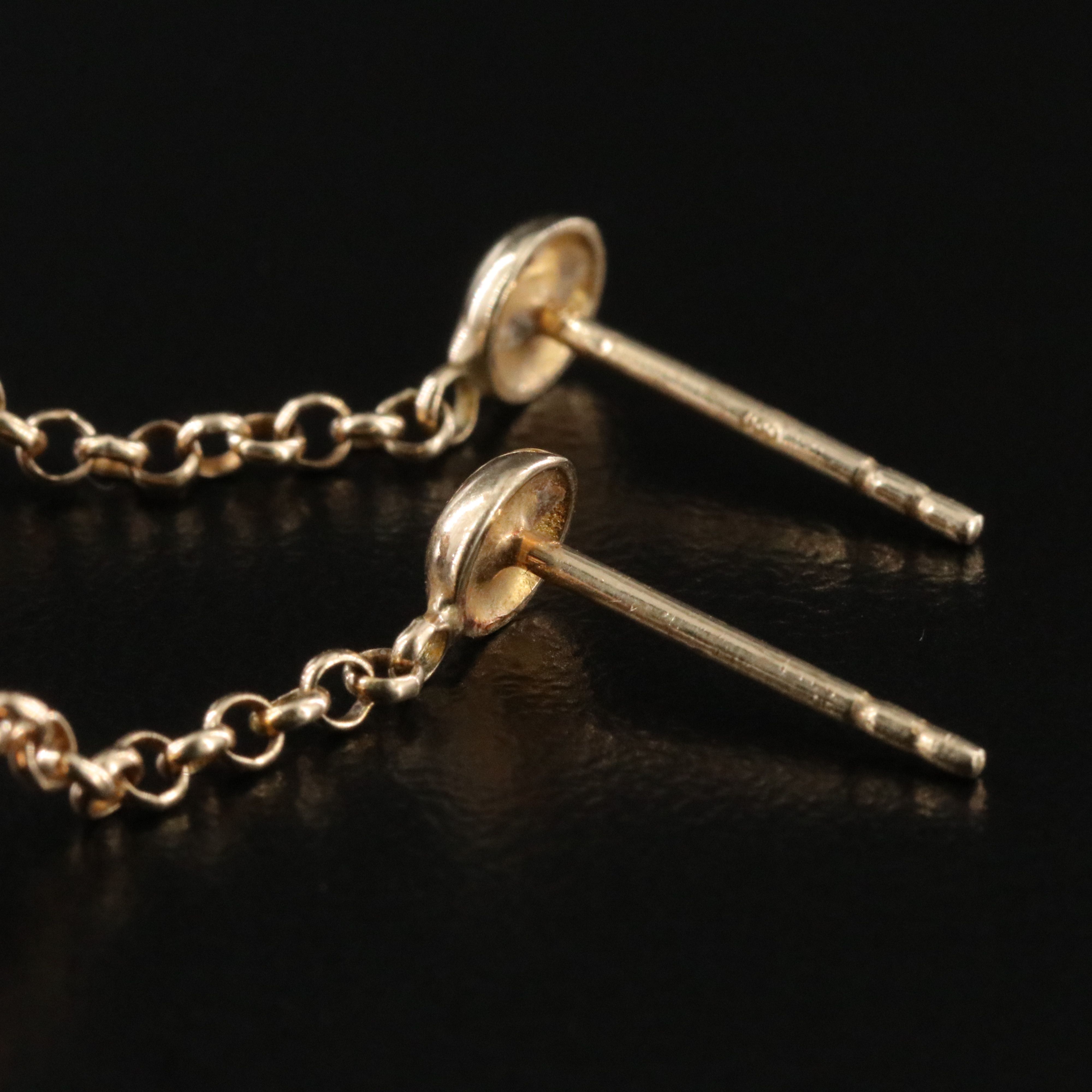 14K Tri-Color Drop Earrings