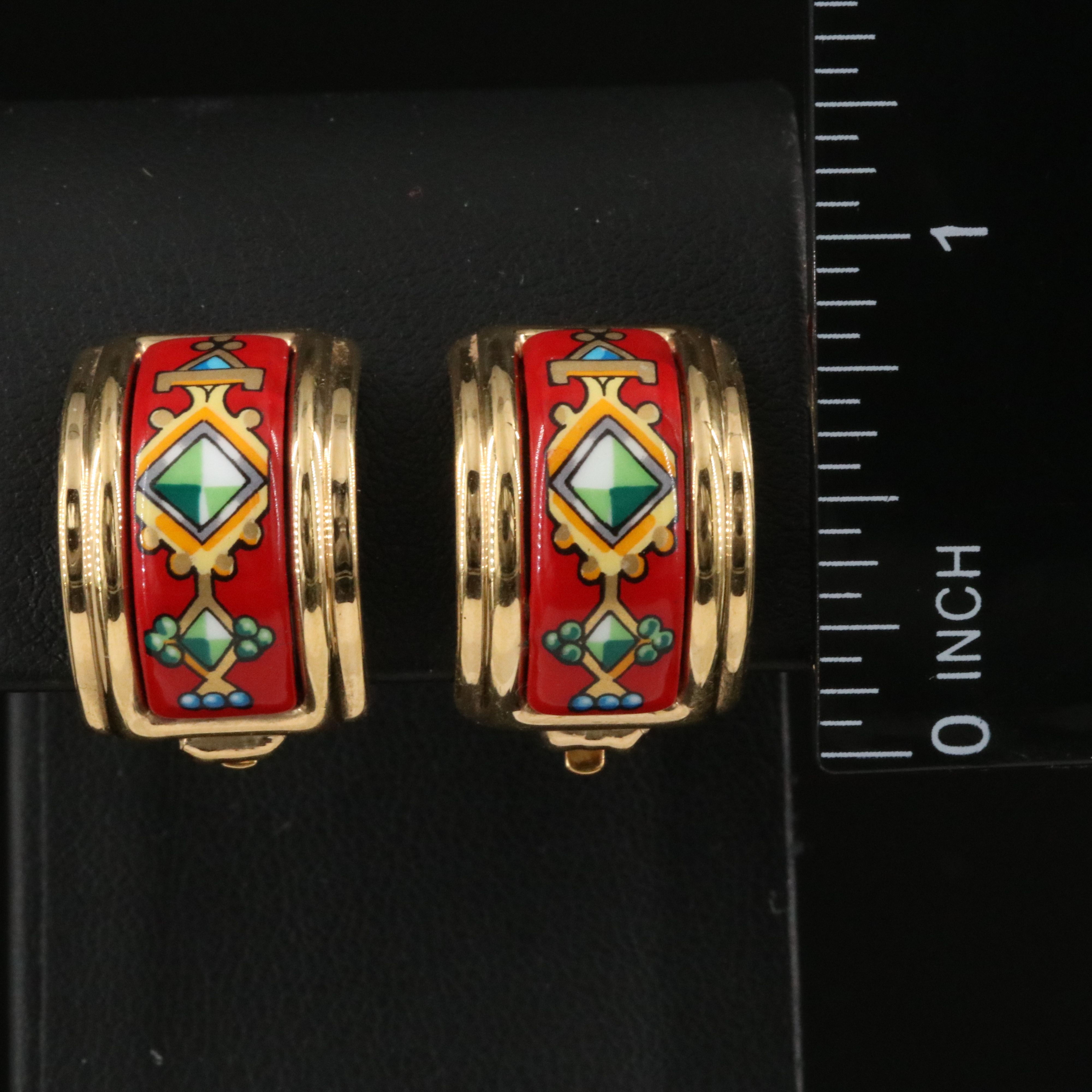 Hermès Red Enamel Clip Earrings