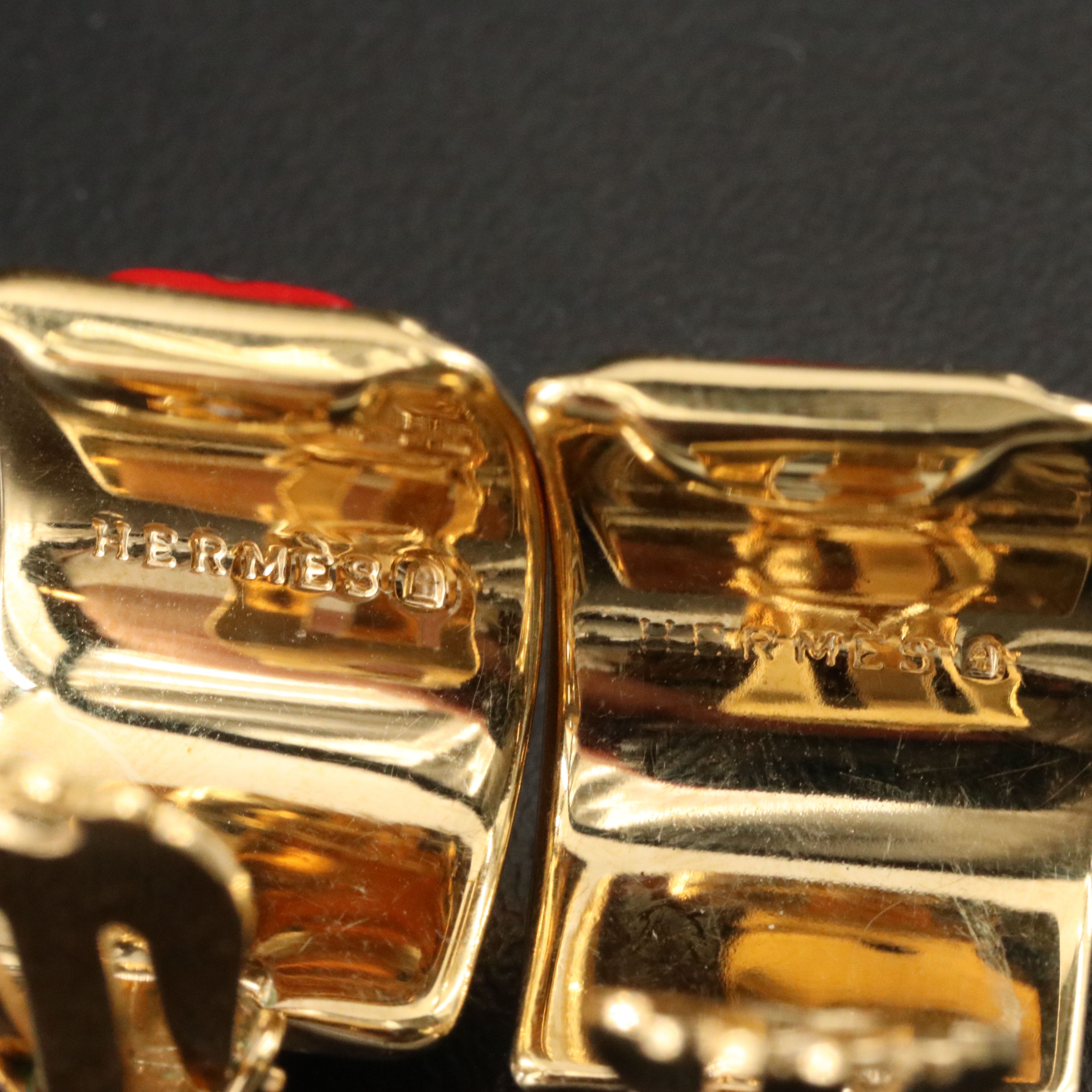Hermès Red Enamel Clip Earrings
