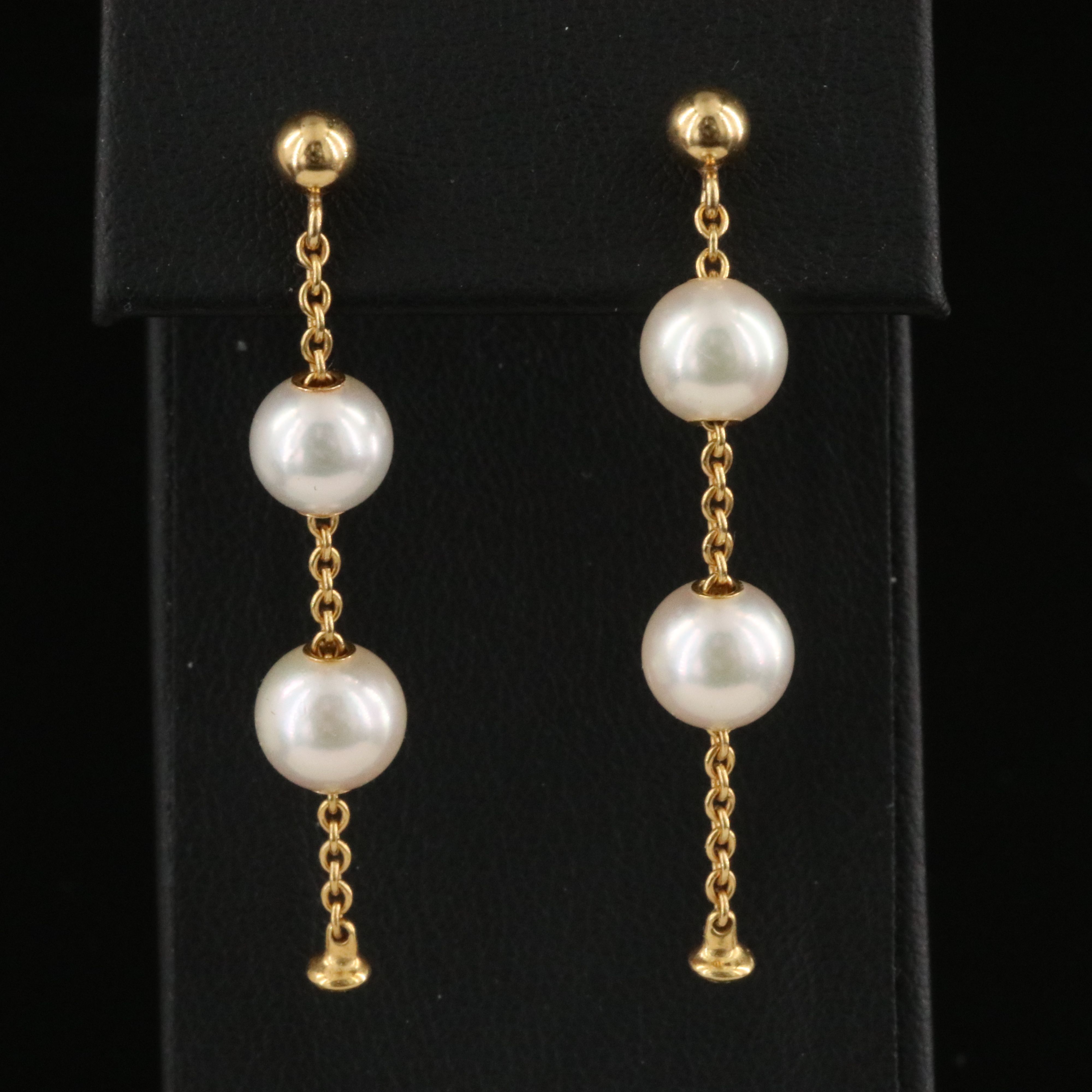 Mikimoto 18K Pearl Drop Earrings