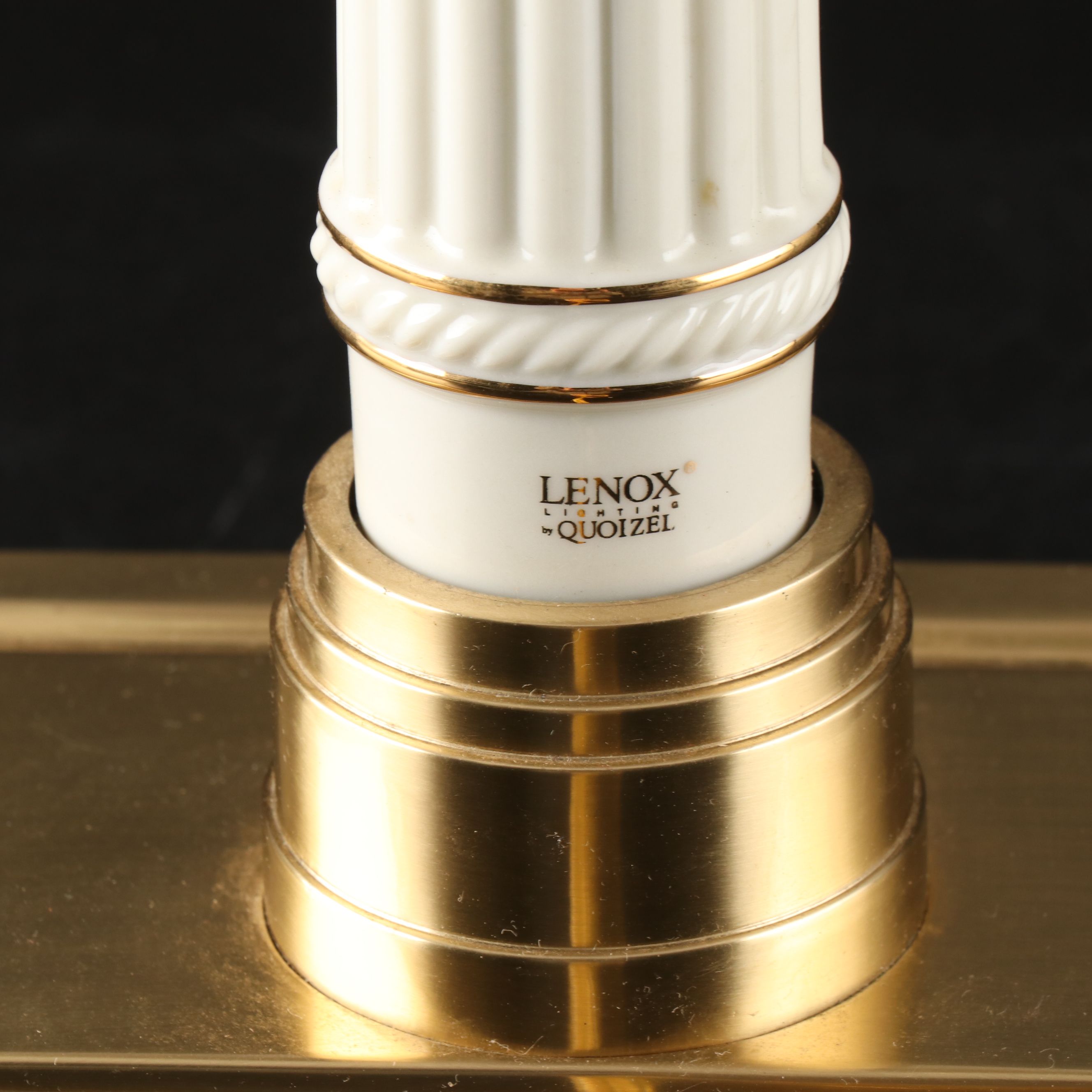 Quoizel for Lenox Bone China and Brass Bankers Desk Lamp