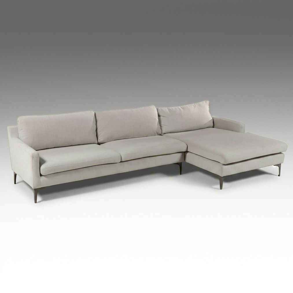 Modern Two-Piece Left-Arm Facing Chaise Sectional Sofa, 21st Century