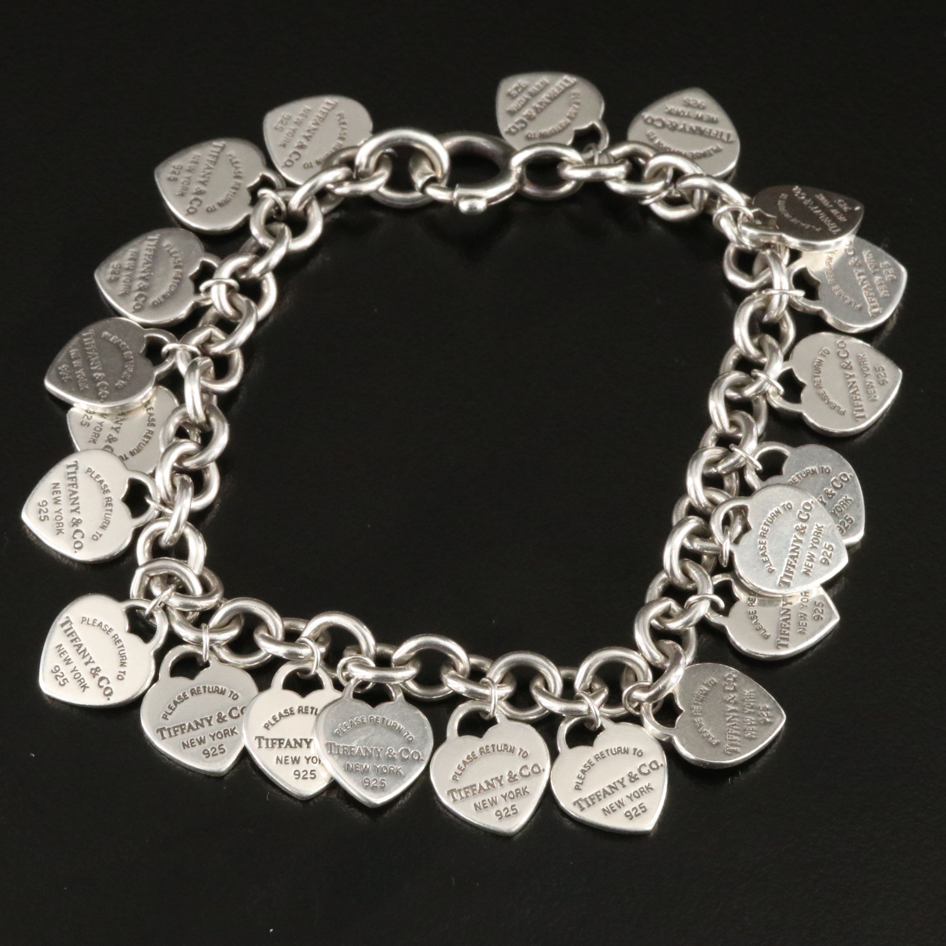 Tiffany & Co. Return to Tiffany Sterling Multi Heart Tag Charm Bracelet