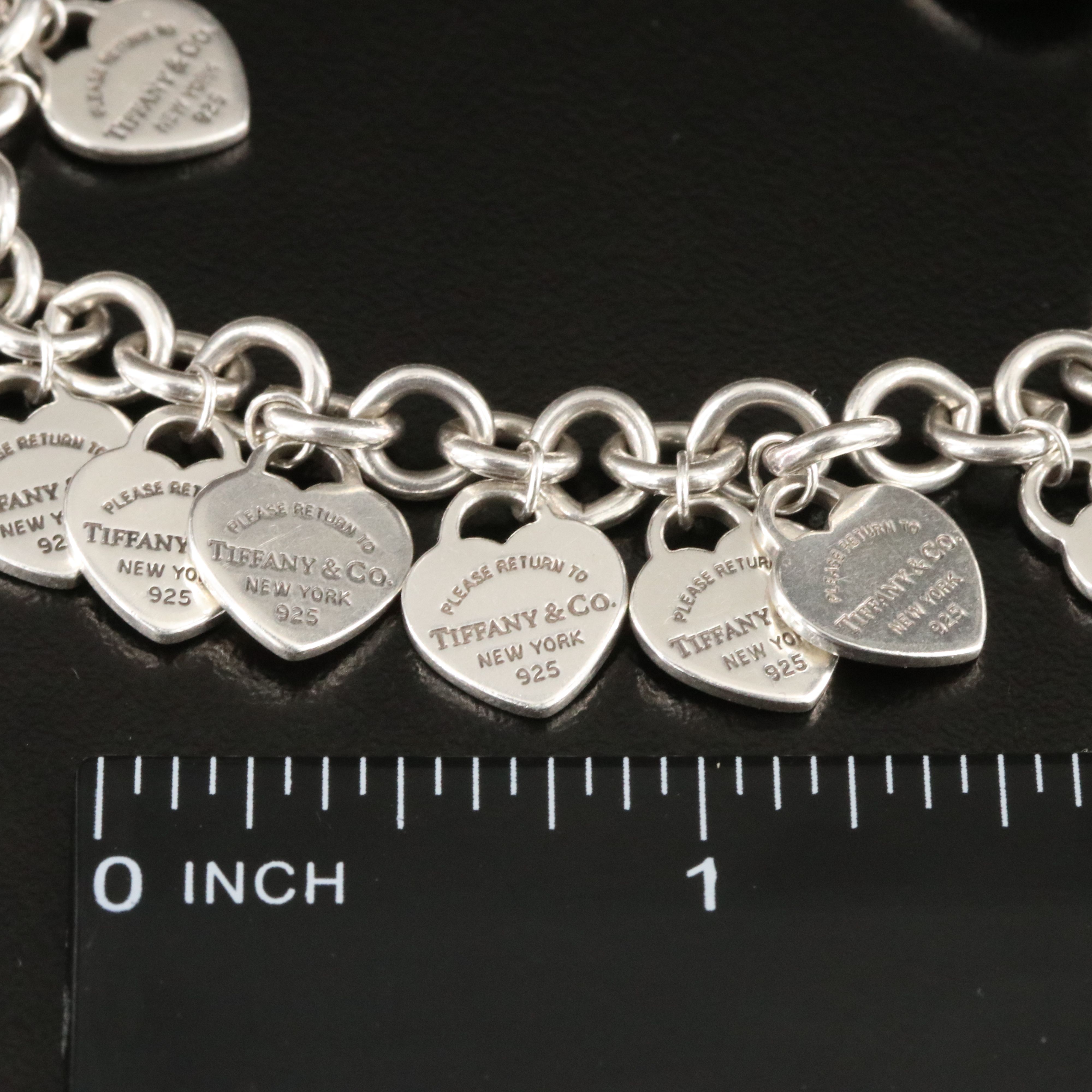 Tiffany & Co. Return to Tiffany Sterling Multi Heart Tag Charm Bracelet