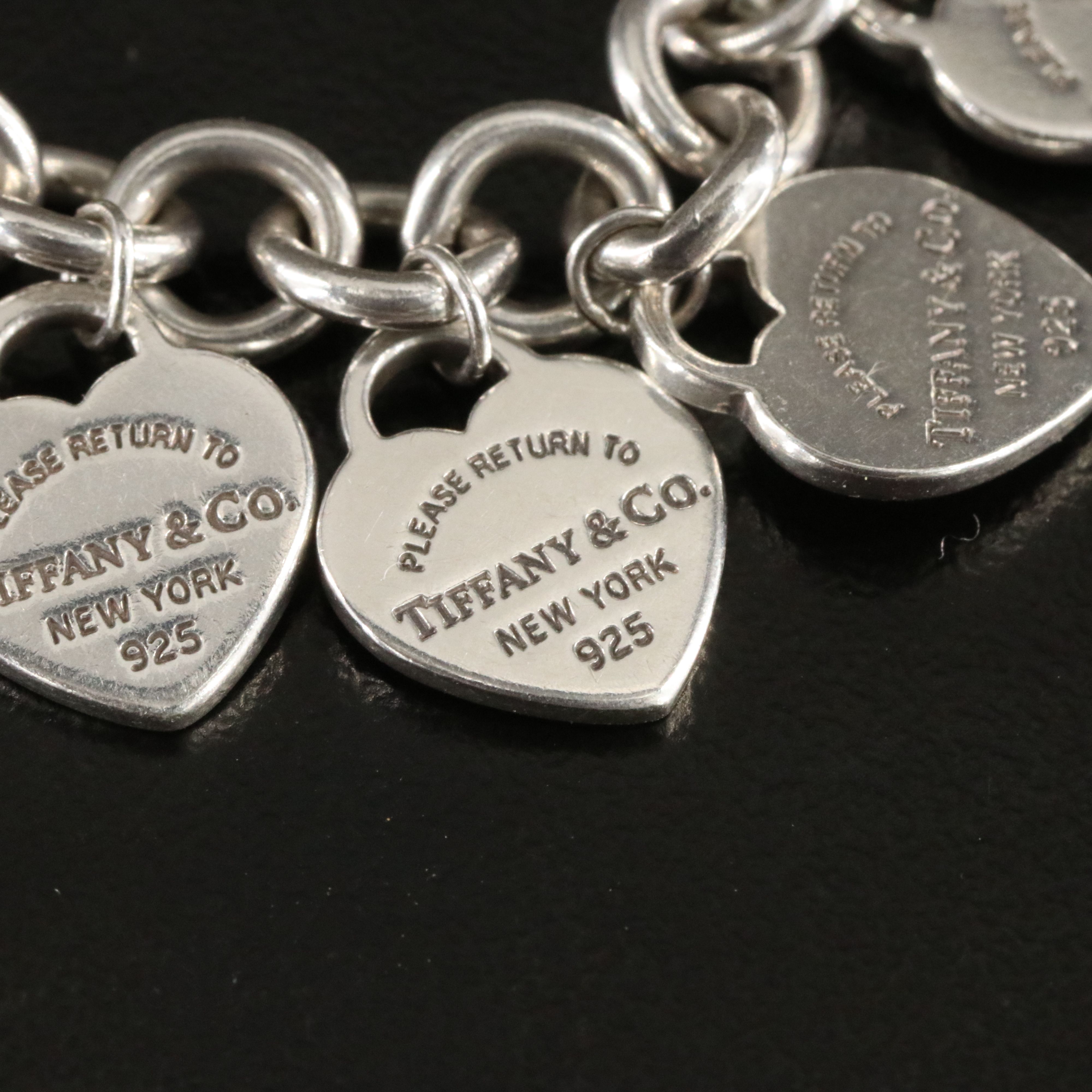 Tiffany & Co. Return to Tiffany Sterling Multi Heart Tag Charm Bracelet