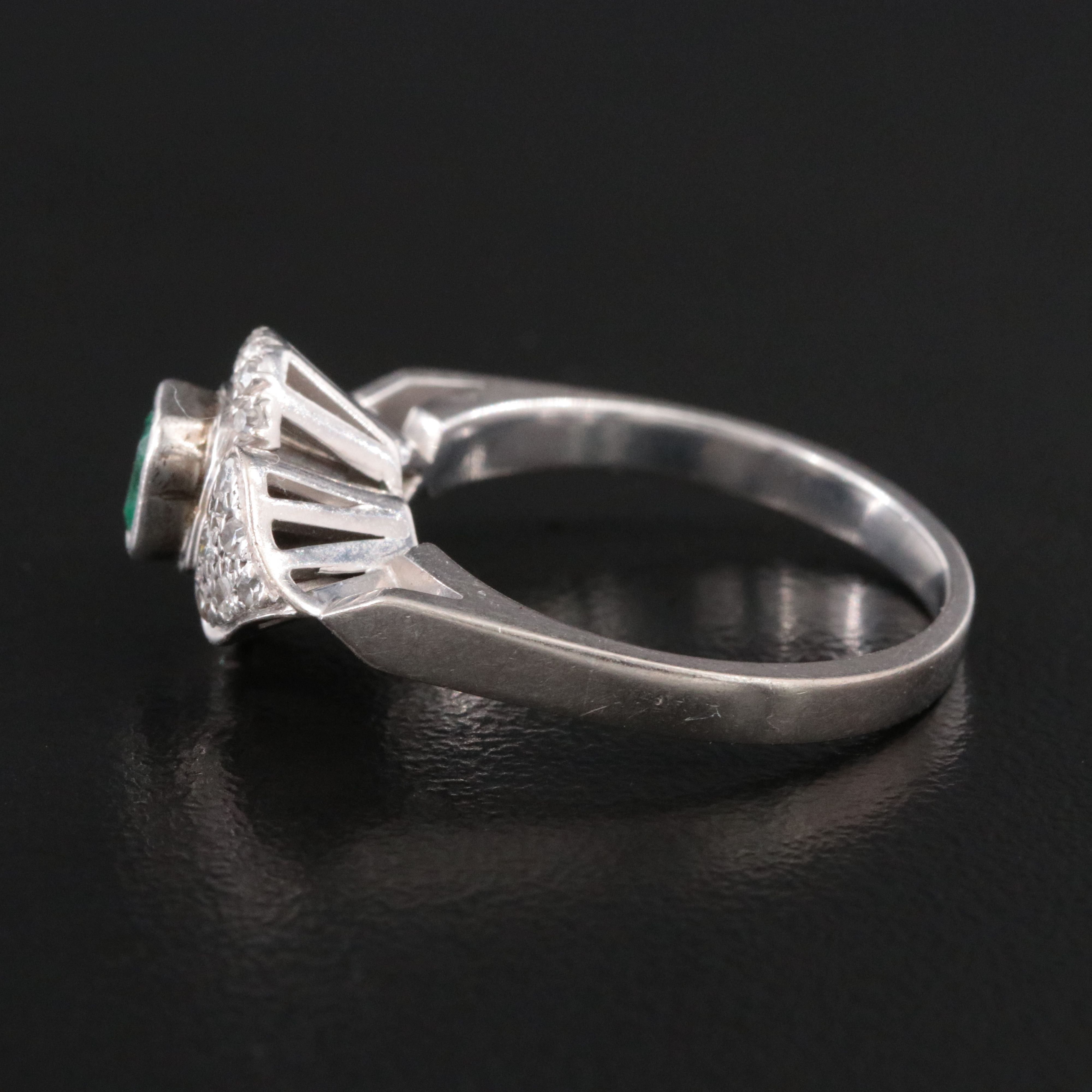 10K Emerald and Diamond Ring