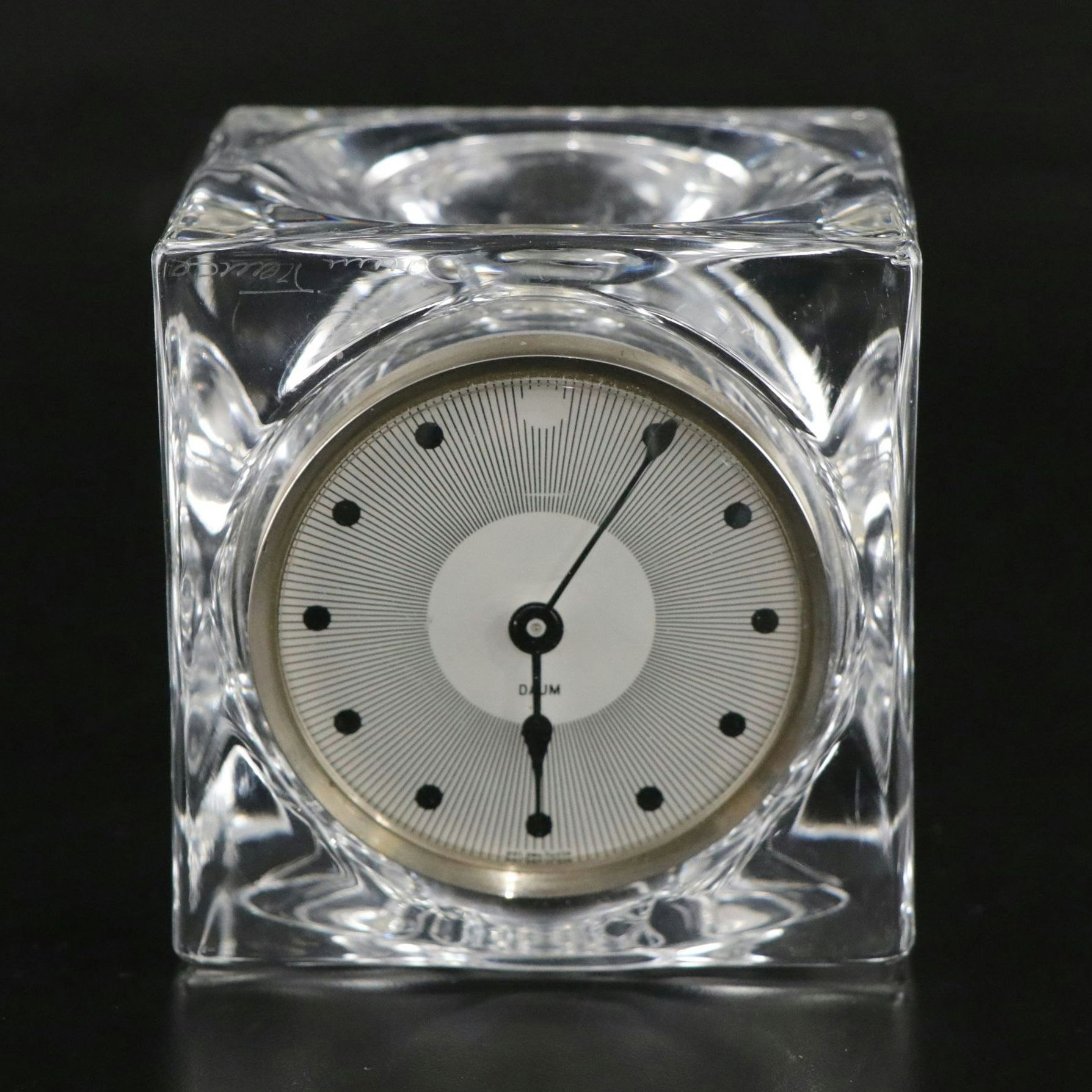 Daum Crystal Cubed Desk Clock