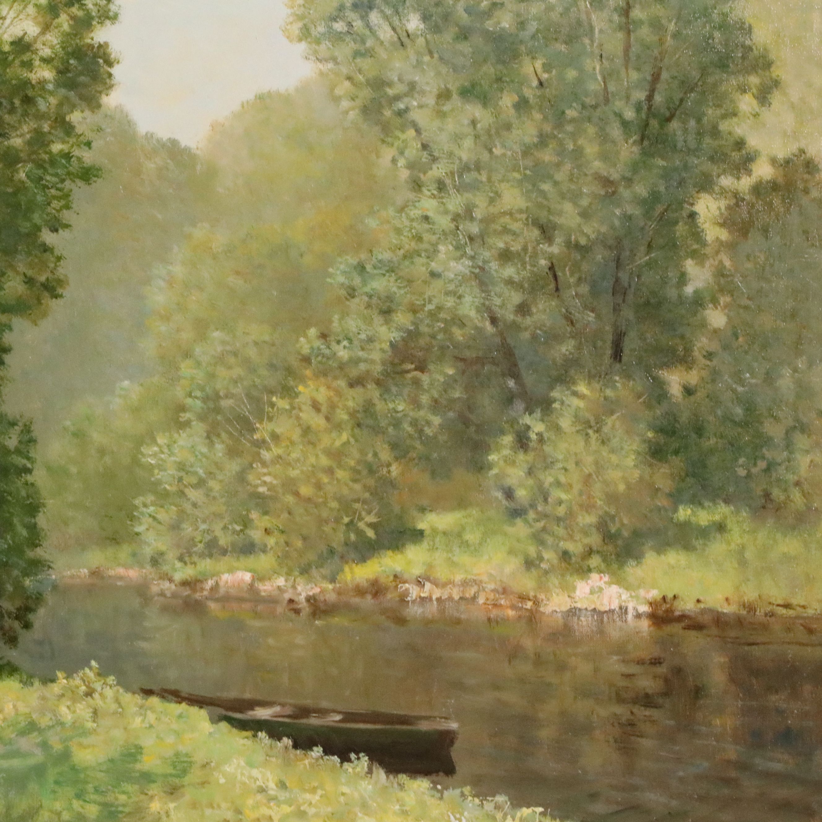 Konstantin Mackiewicz River Landscape Oil Painting