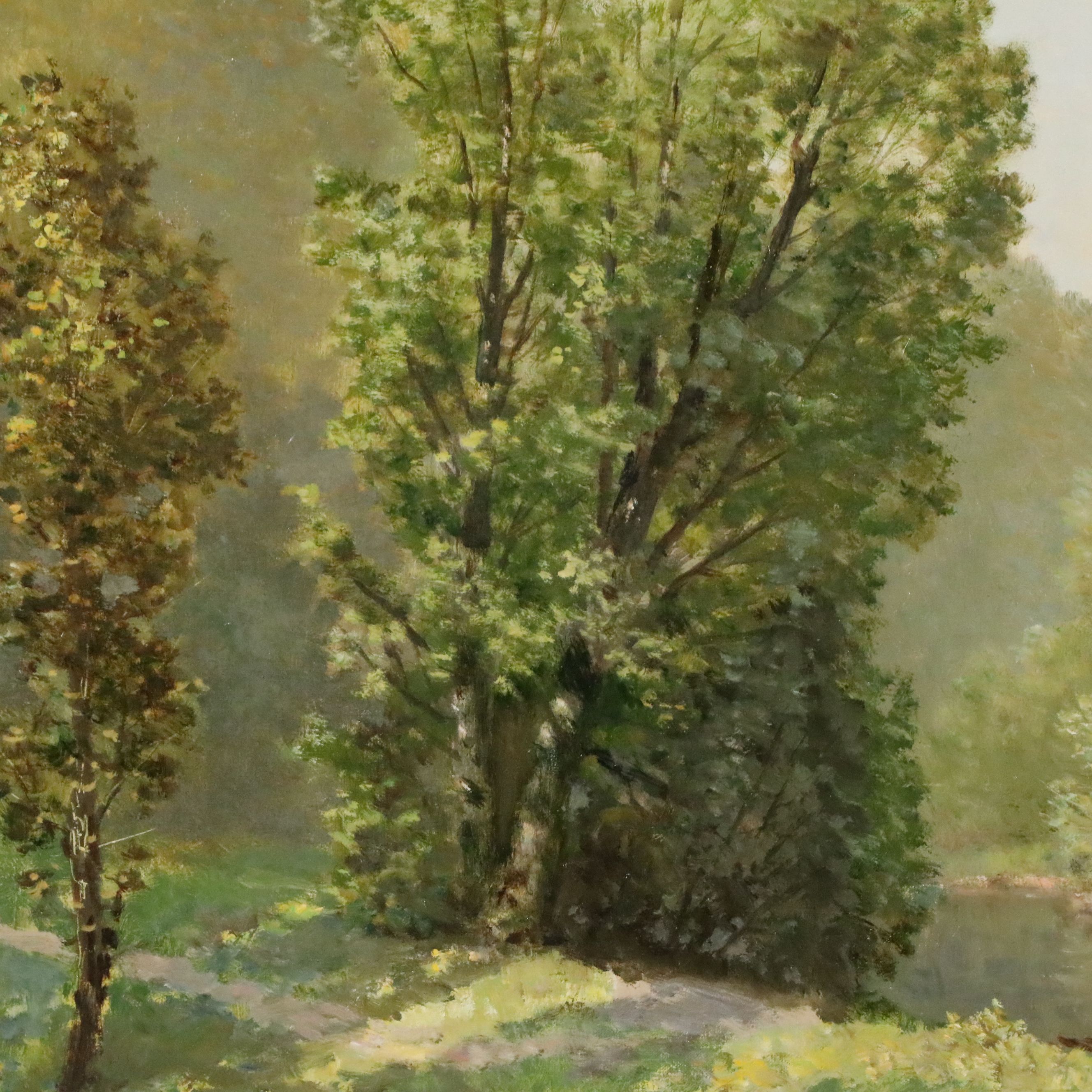 Konstantin Mackiewicz River Landscape Oil Painting