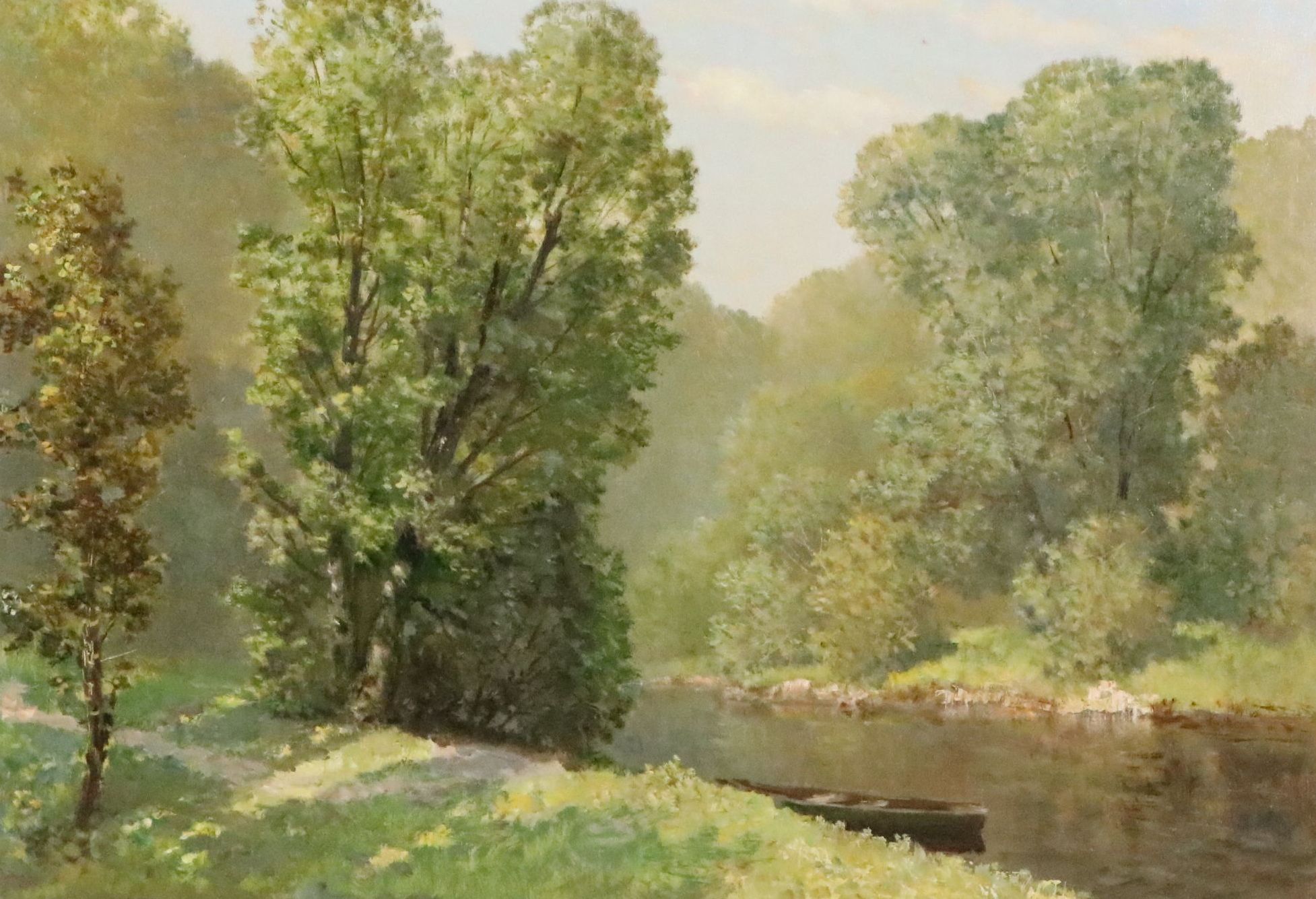 Konstantin Mackiewicz River Landscape Oil Painting
