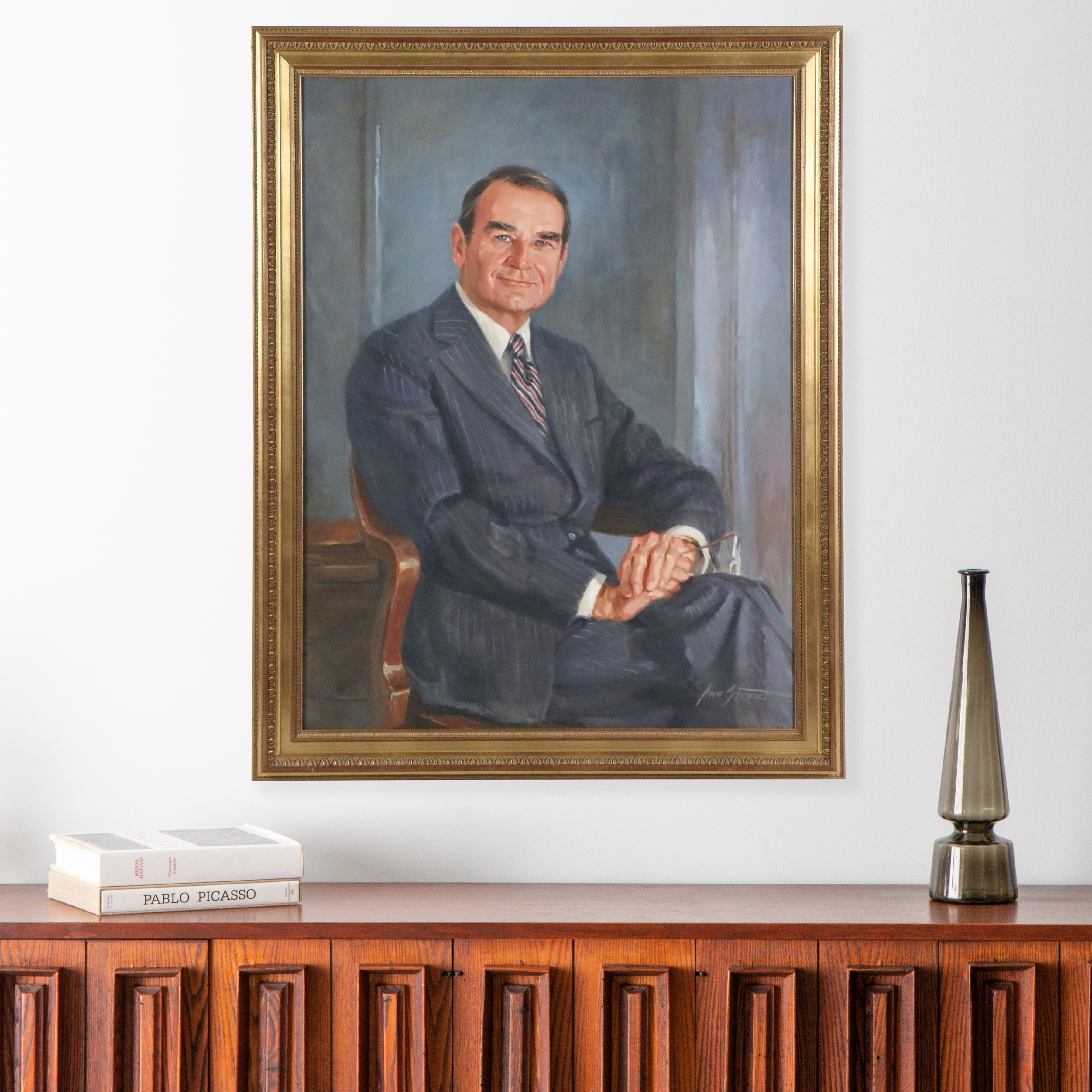 Ann Street Portrait Oil Painting, Late 20th Century