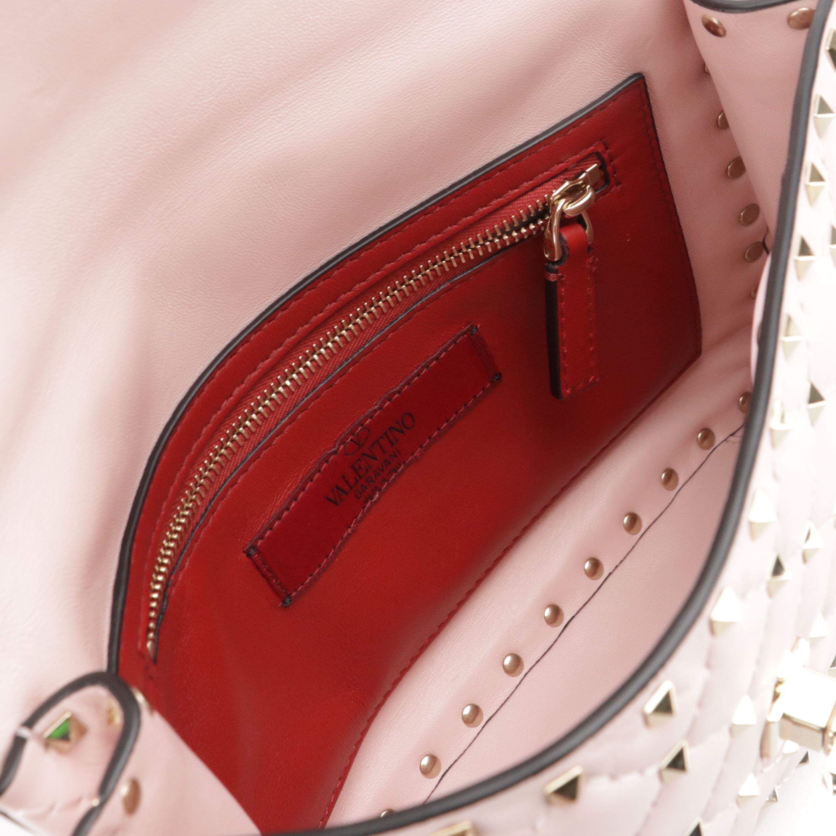 Valentino Garavani Medium Rockstud Spike Two Way Bag in Pink Matelassé Leather