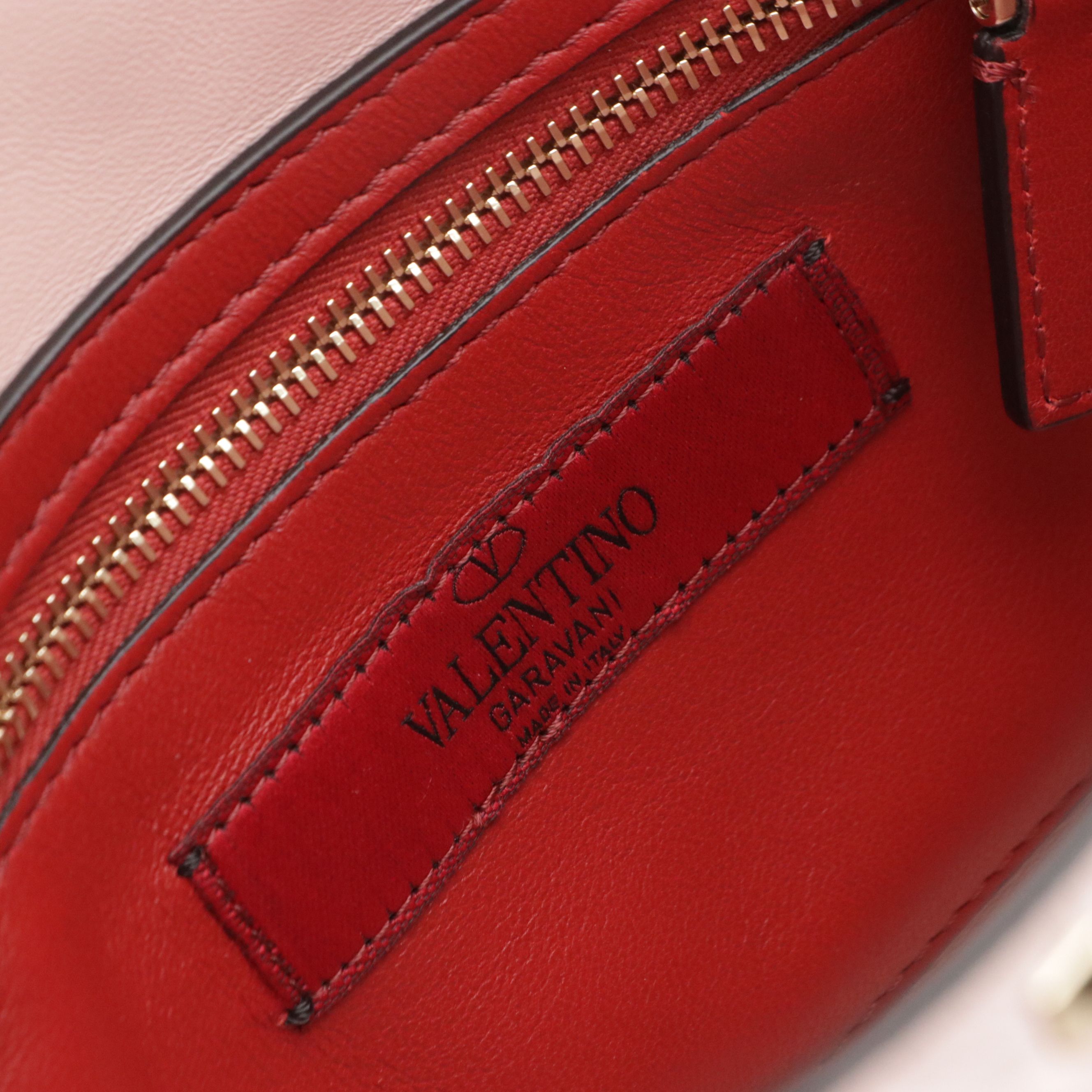 Valentino Garavani Medium Rockstud Spike Two Way Bag in Pink Matelassé Leather