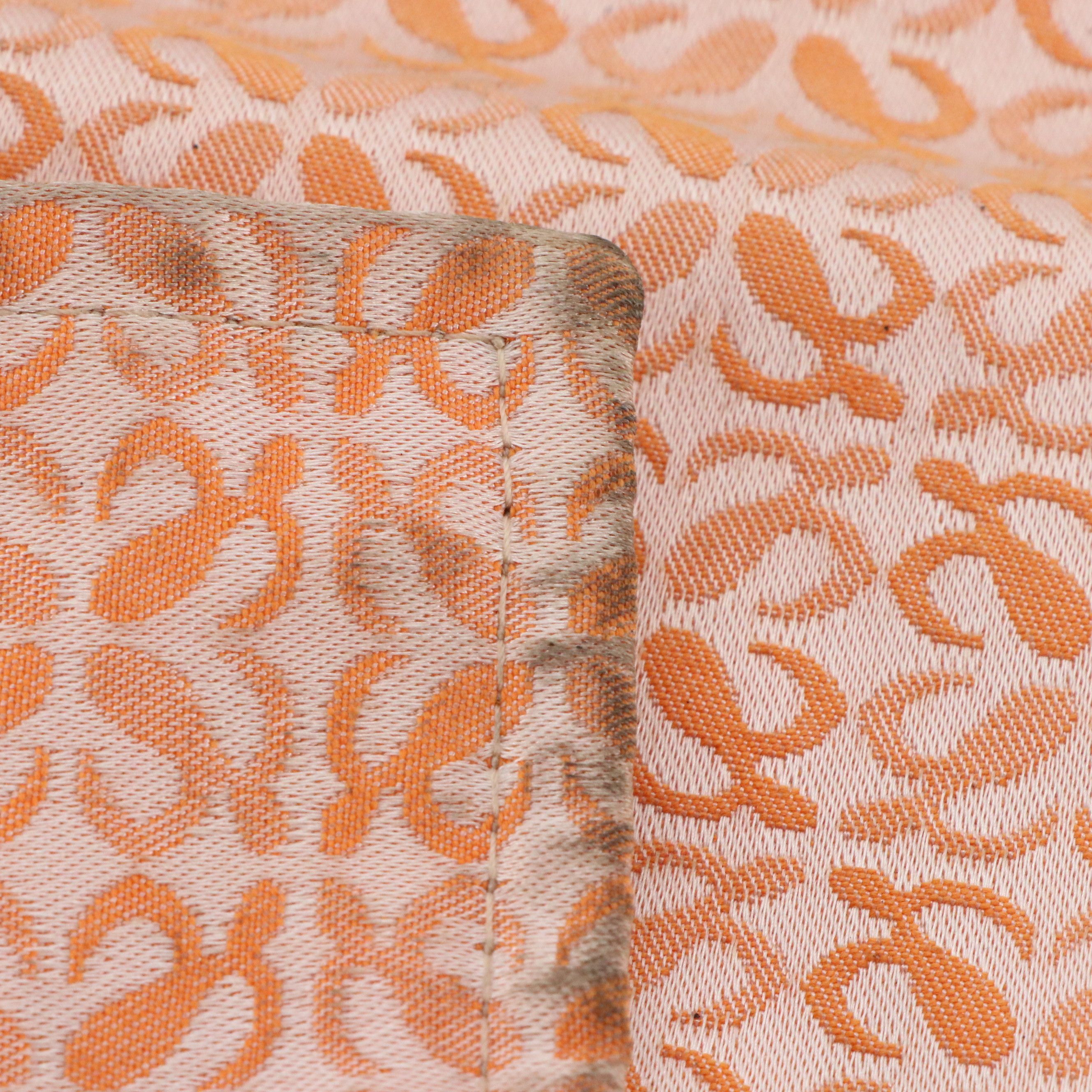 Loewe Top Handle Tote Bag in Orange Jacquard and Grained Leather
