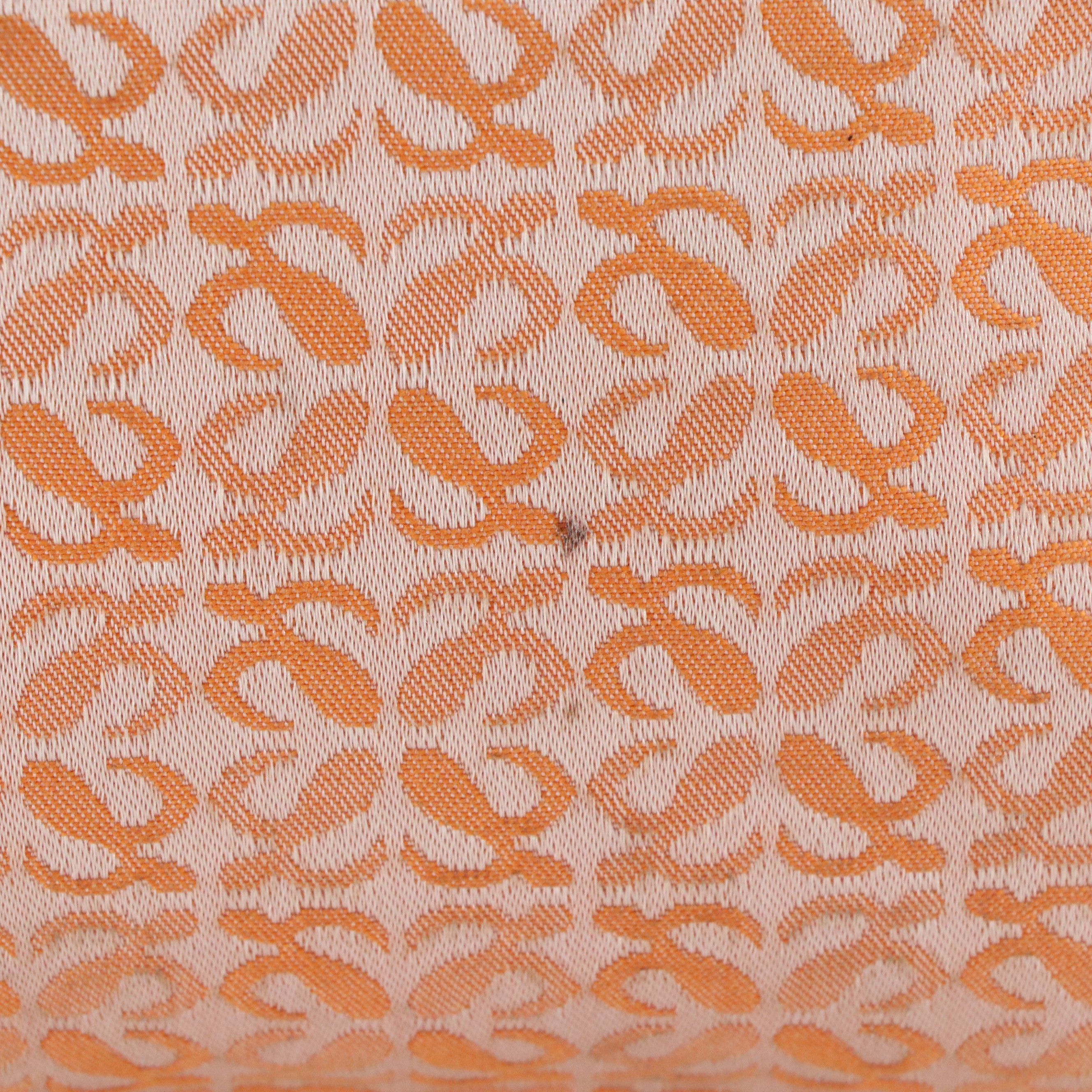 Loewe Top Handle Tote Bag in Orange Jacquard and Grained Leather