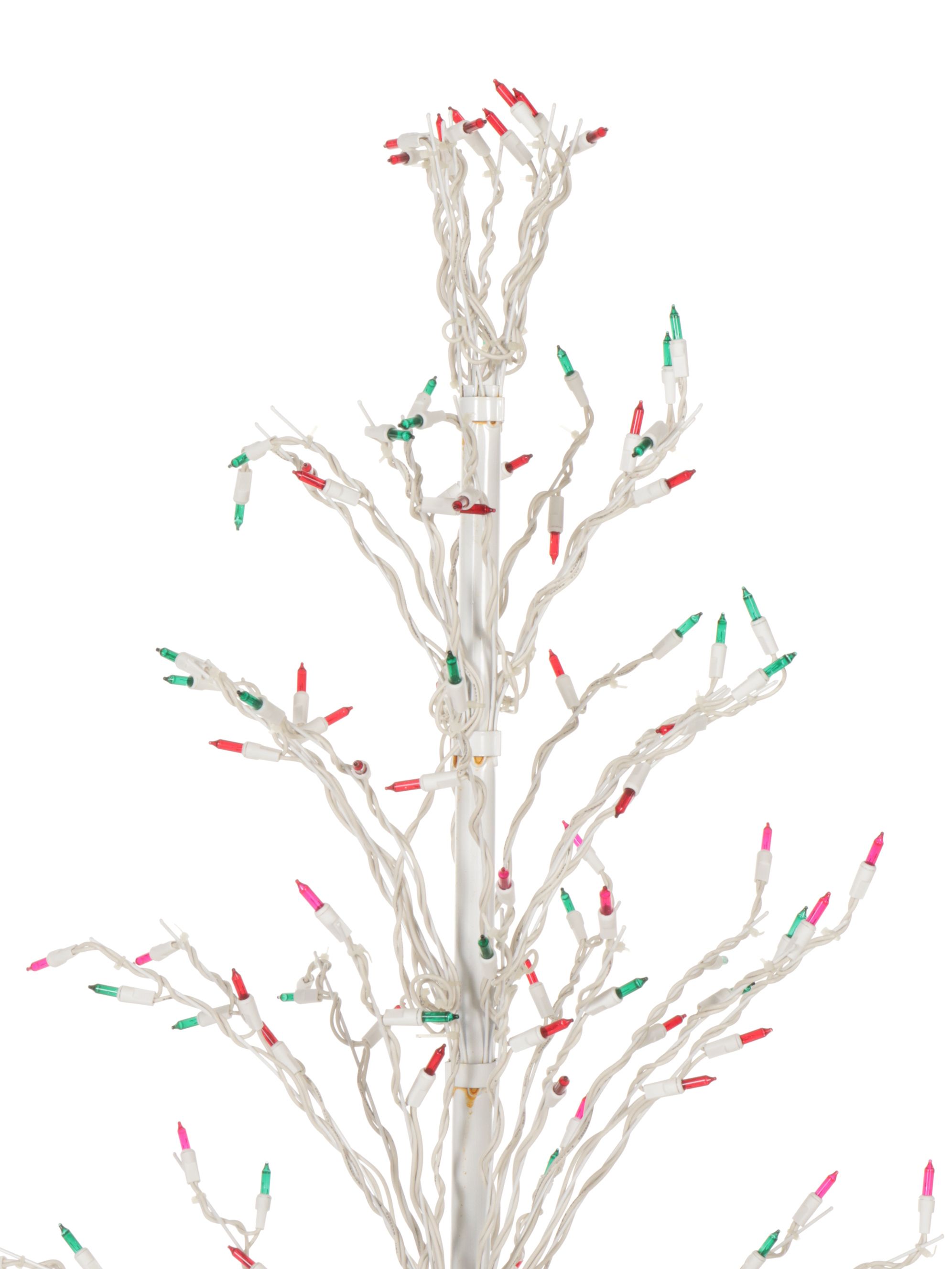 6' White Pre-Lit Christmas Cascade Twig Tree