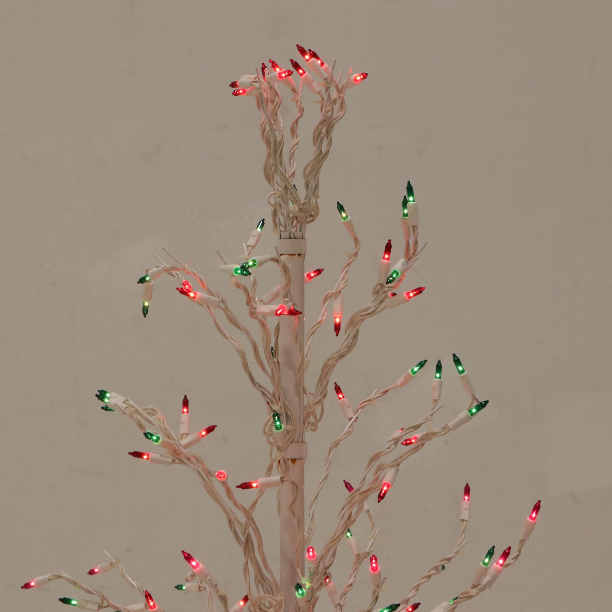 6' White Pre-Lit Christmas Cascade Twig Tree