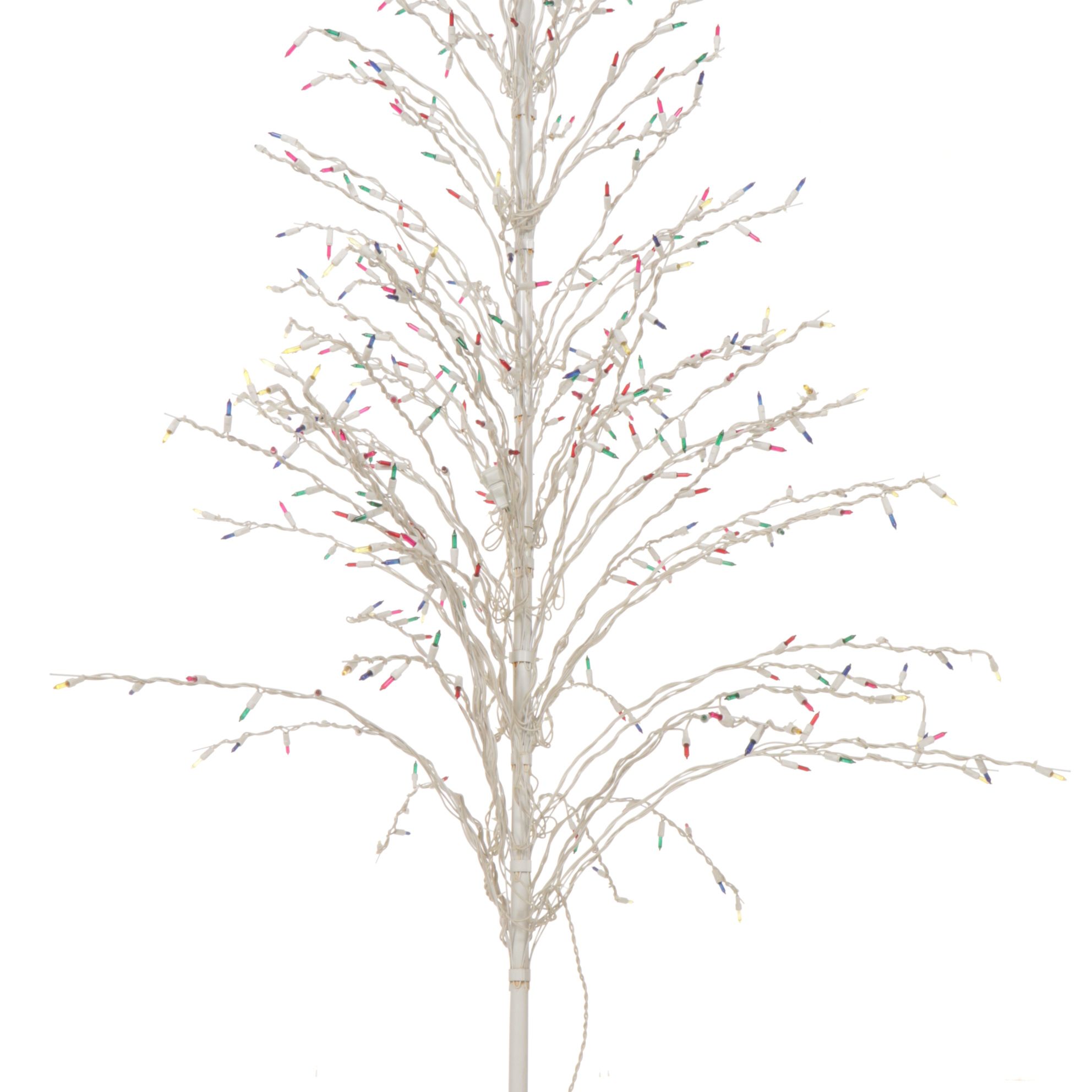 6' White Pre-Lit Christmas Cascade Twig Tree