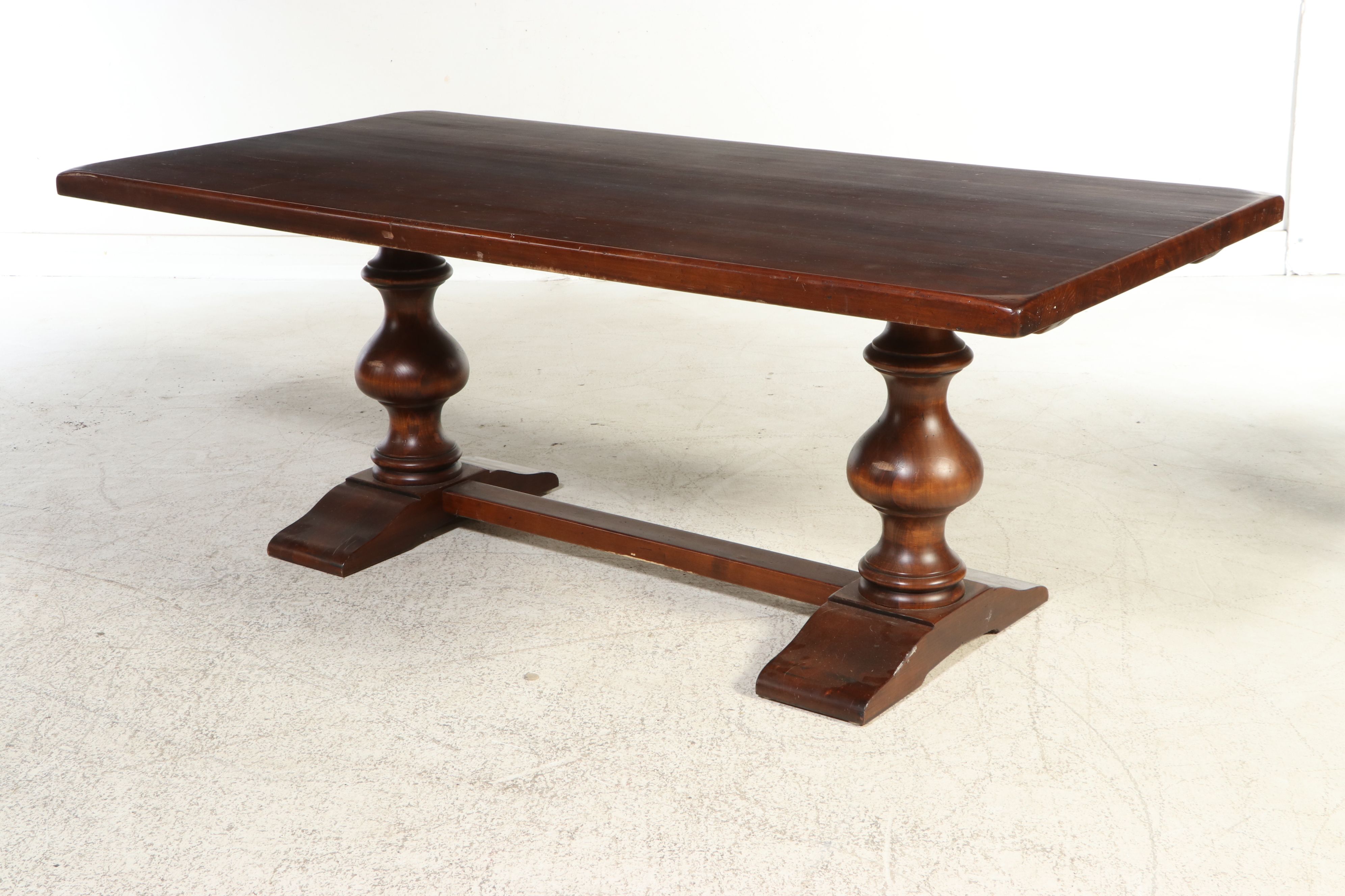 Arhaus Italian Trestle Dining Table and Eight Chairs