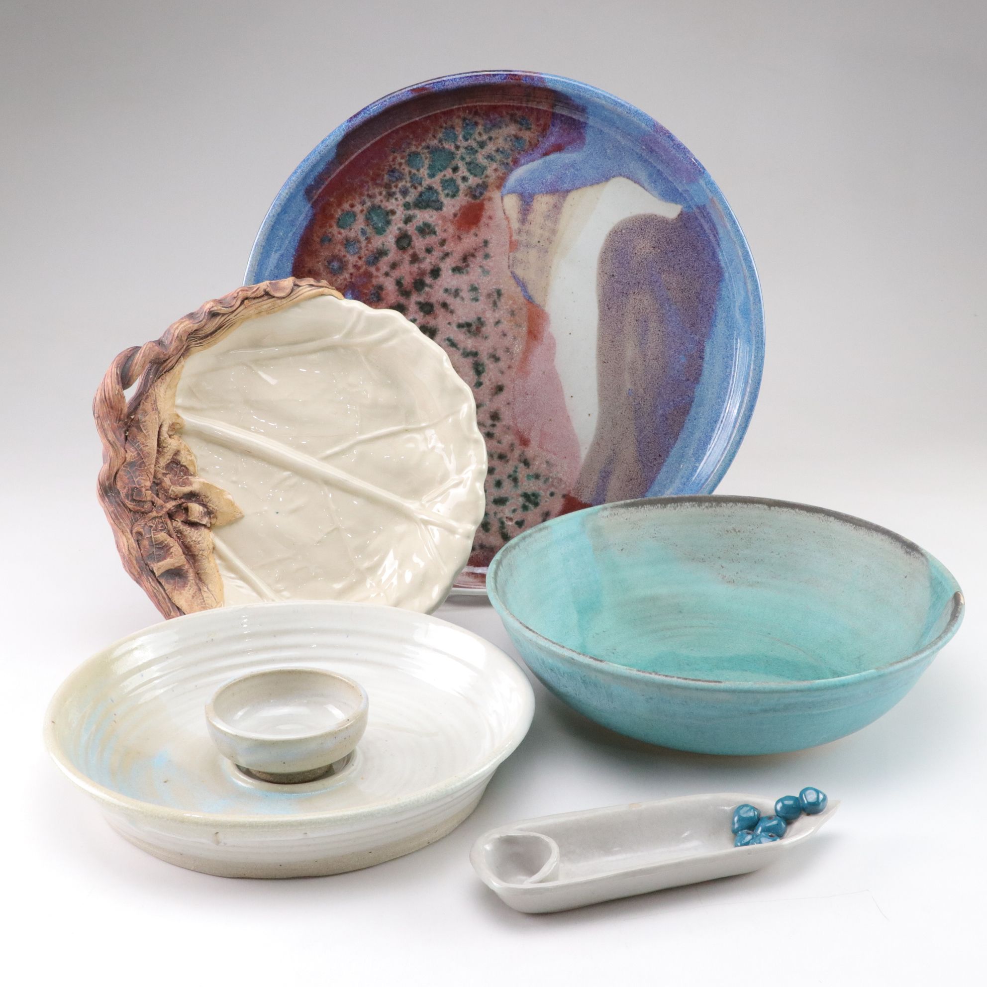 Terrafirma with Other Studio Pottery Plate, Bowls and Dish