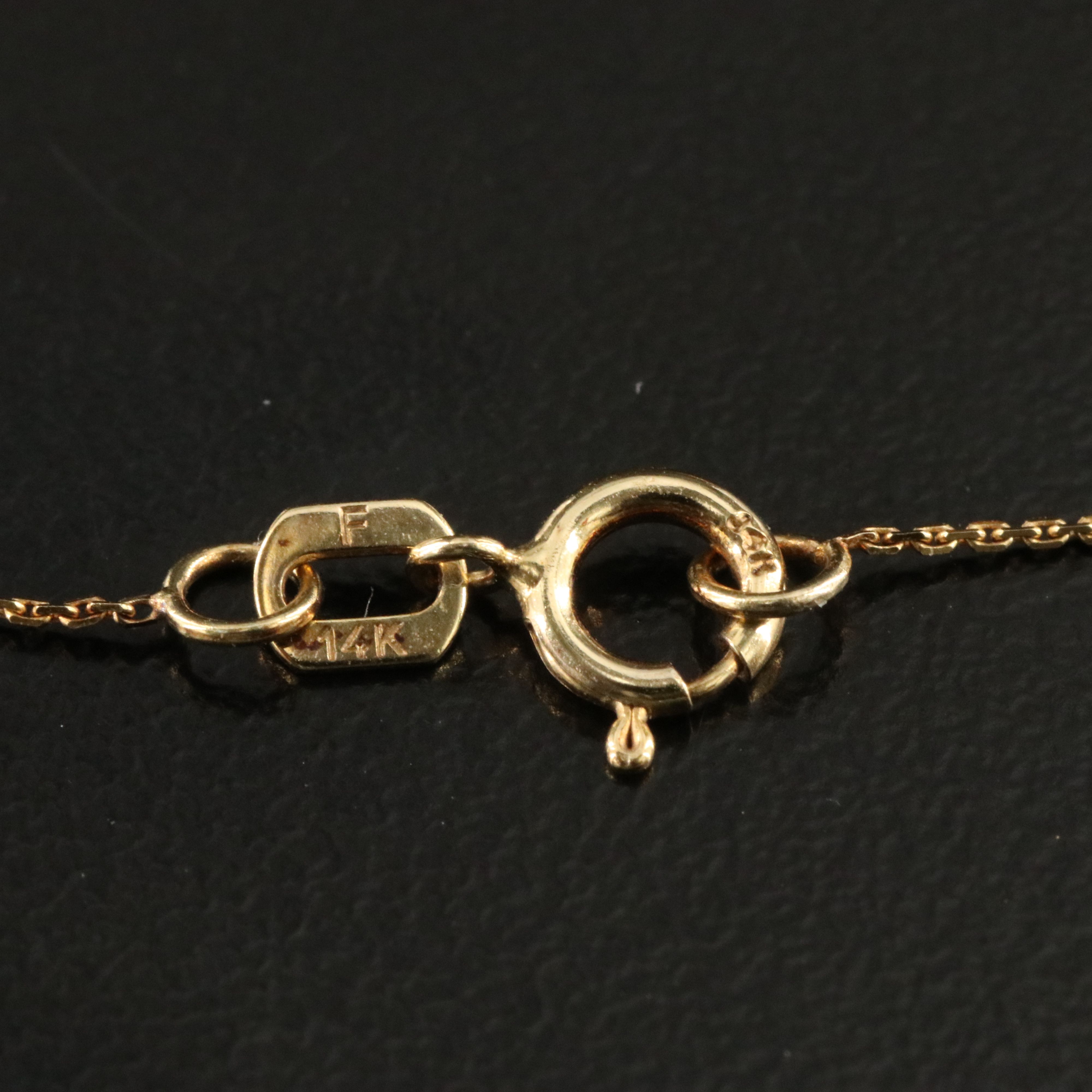 14K Garnet and Diamond Enhancer Pendant Necklace