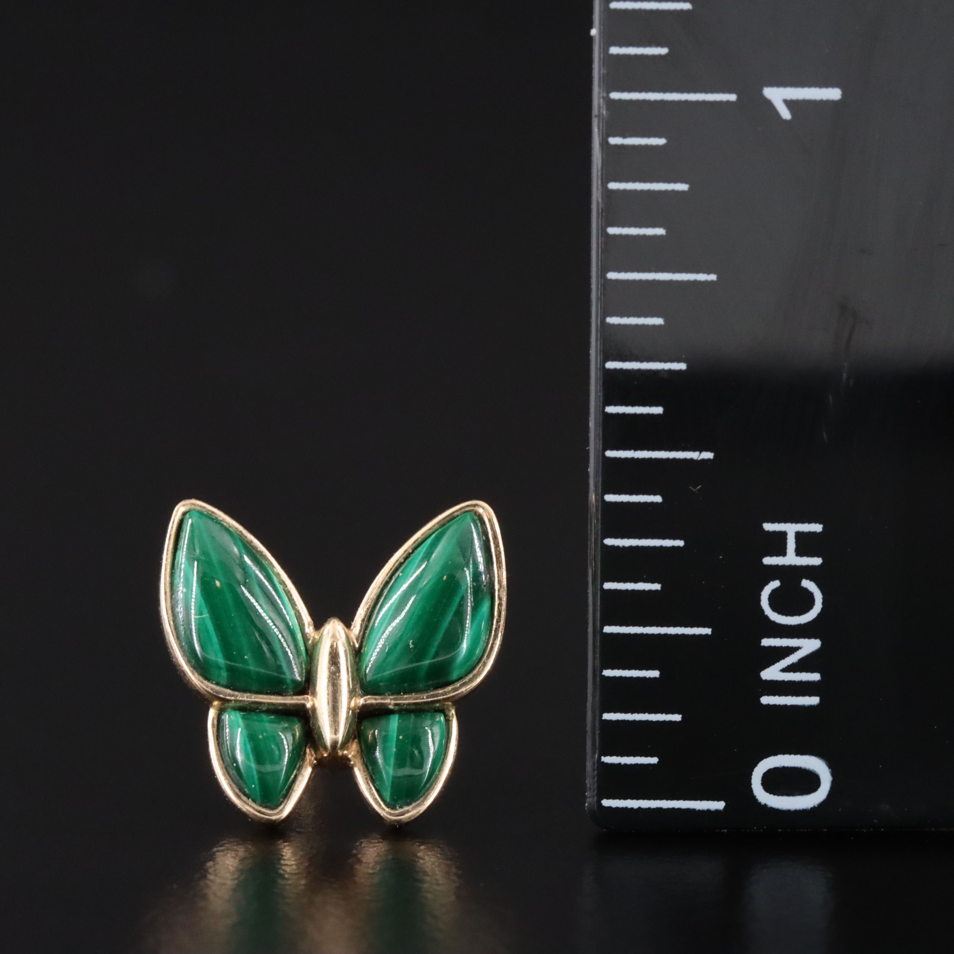 14K Malachite Butterfly Earrings