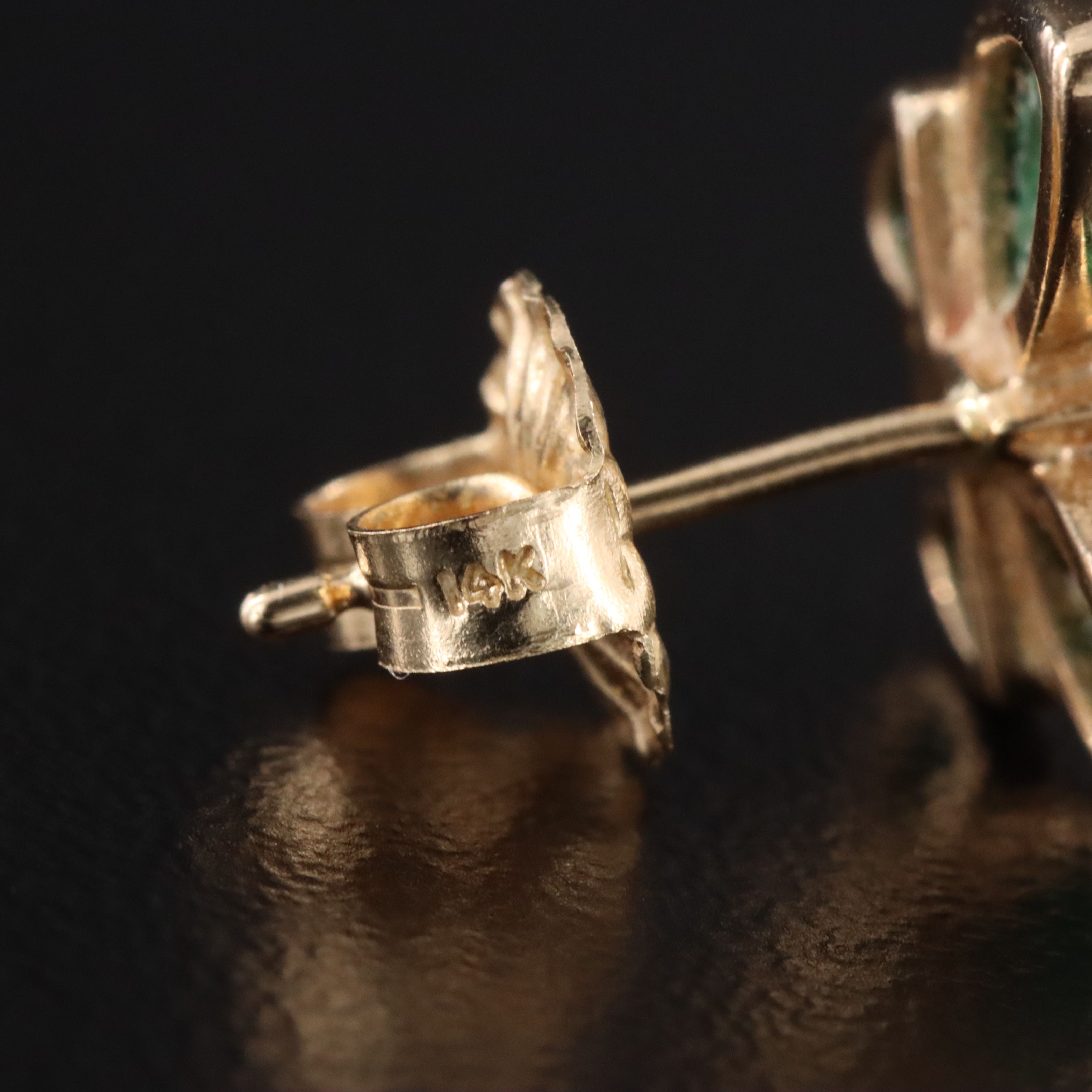 14K Malachite Butterfly Earrings
