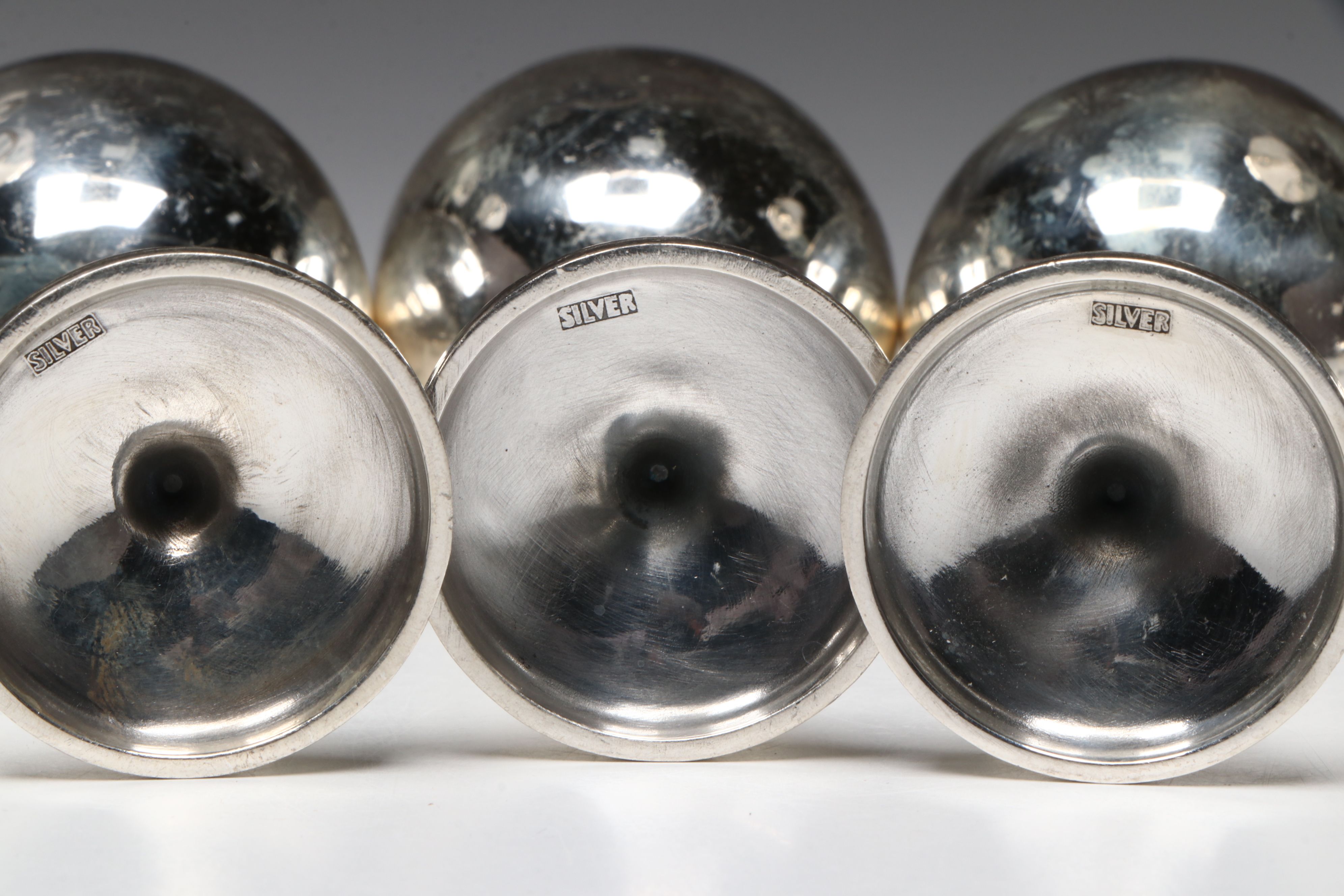 Chinese Sterling Engraved Cordial Cups