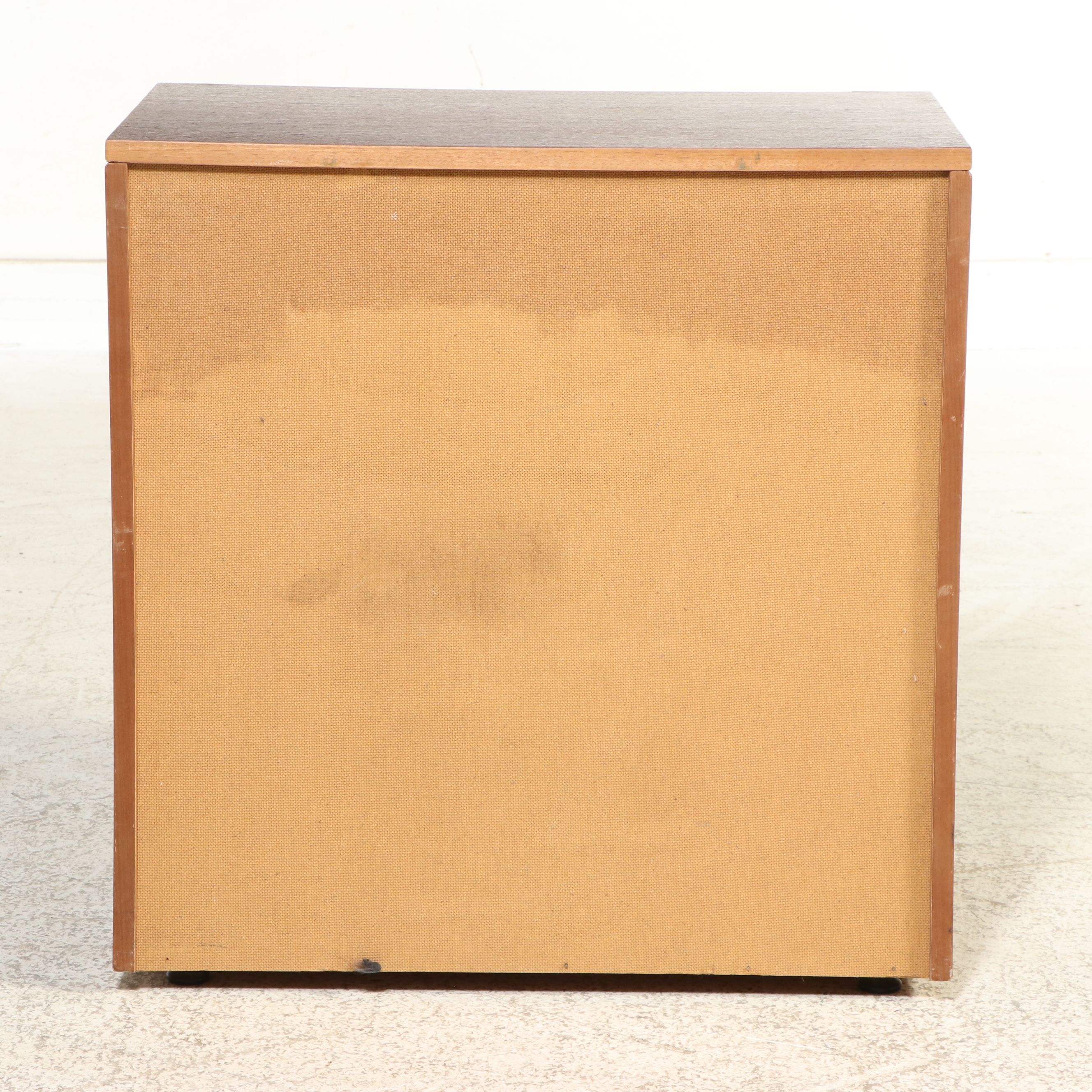 Campaign Style Mahogany Four-Drawer Bedside Chest, Late 20th Century