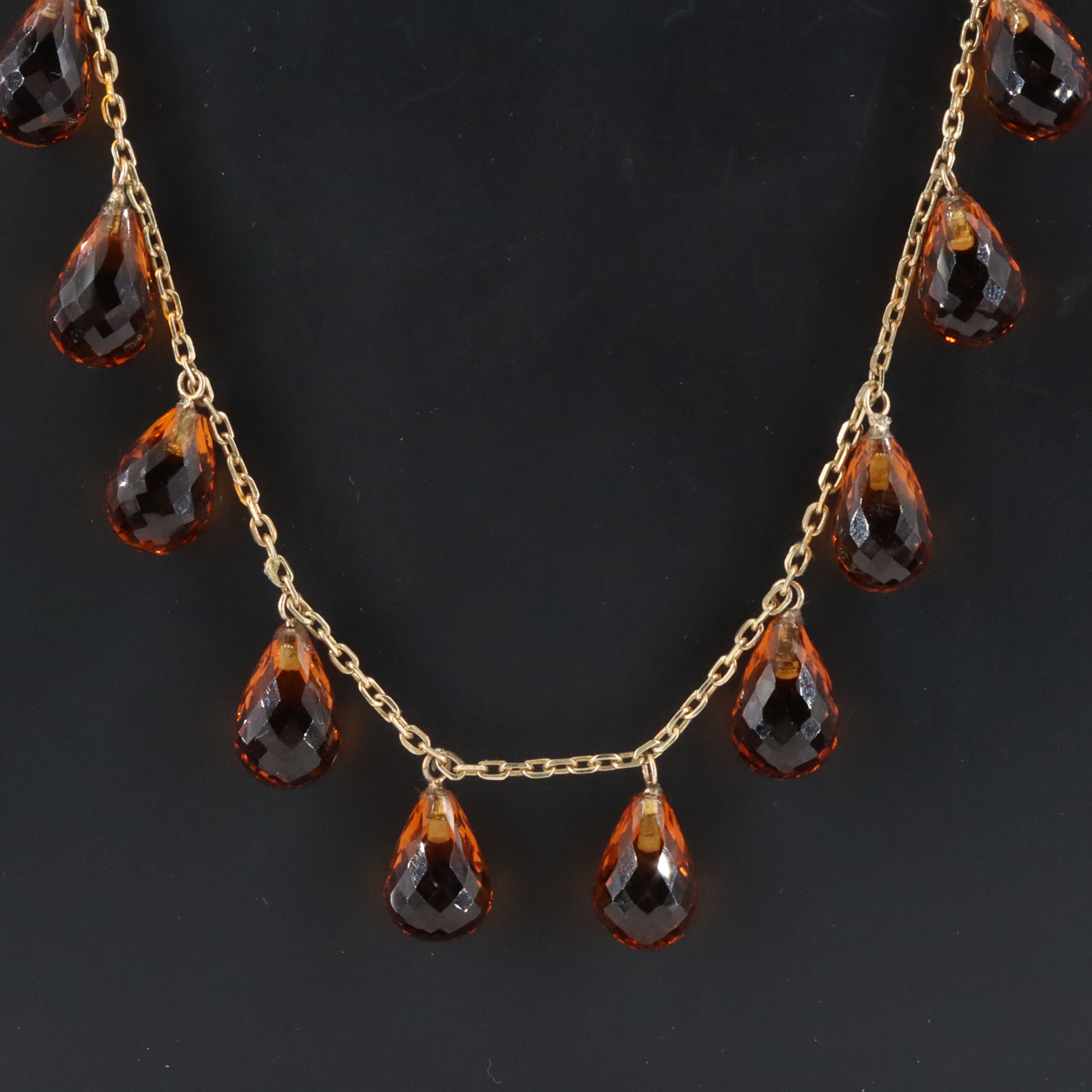 14K Citrine Fringe Necklace