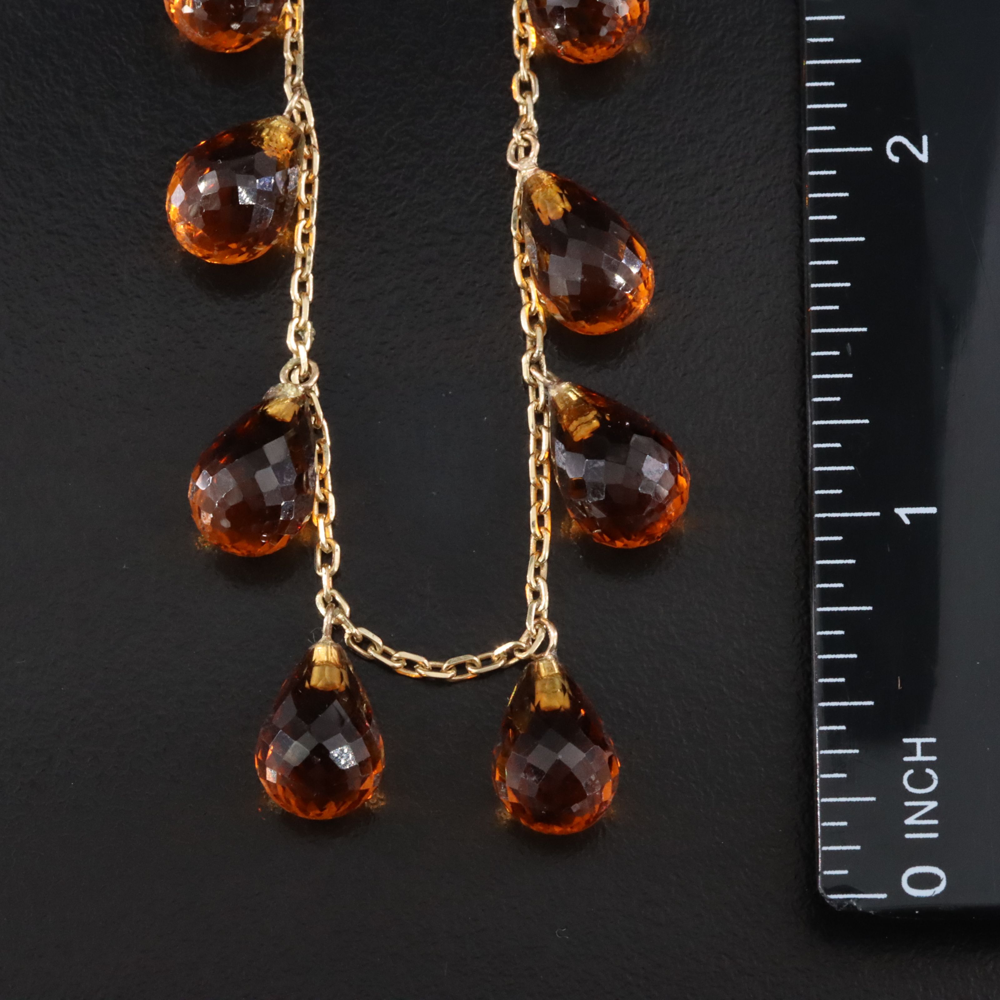 14K Citrine Fringe Necklace