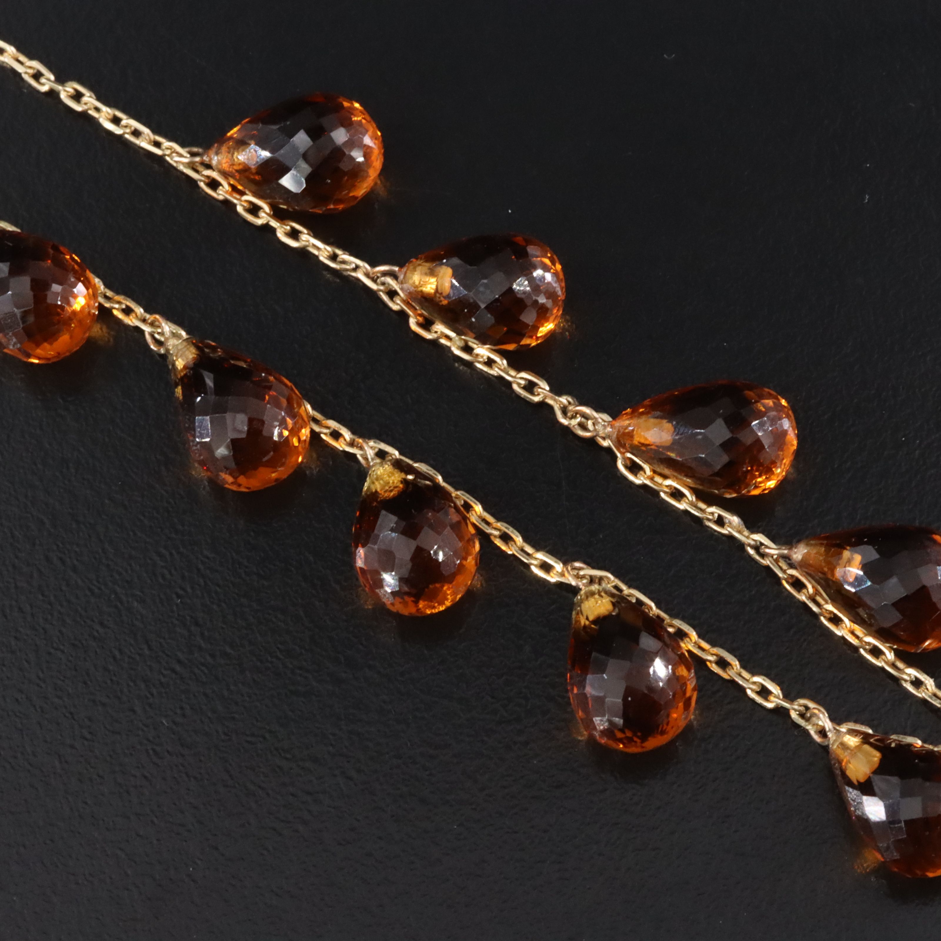 14K Citrine Fringe Necklace