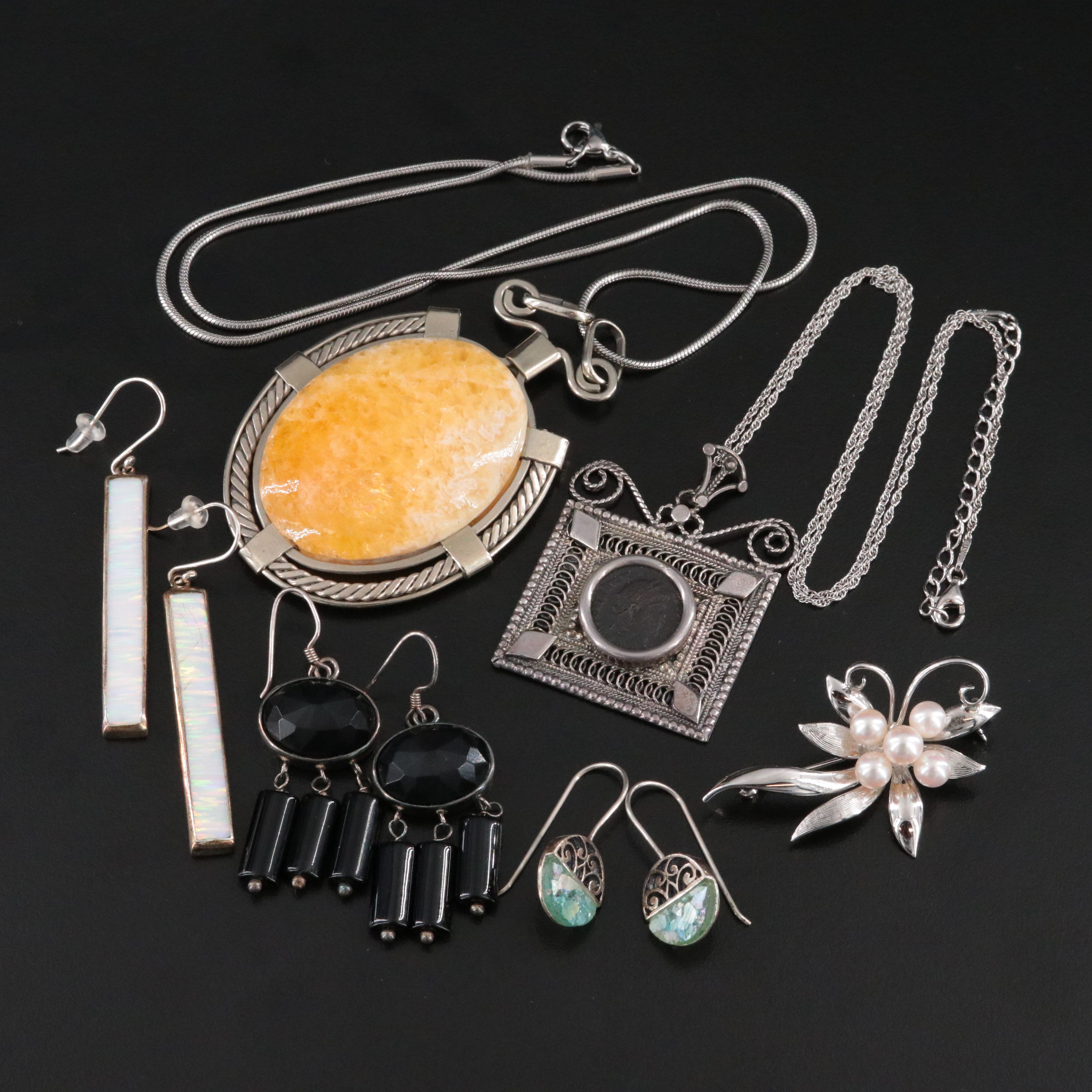 Sterling, Citrine and Ancient Roman Coin Featured in Jewelry