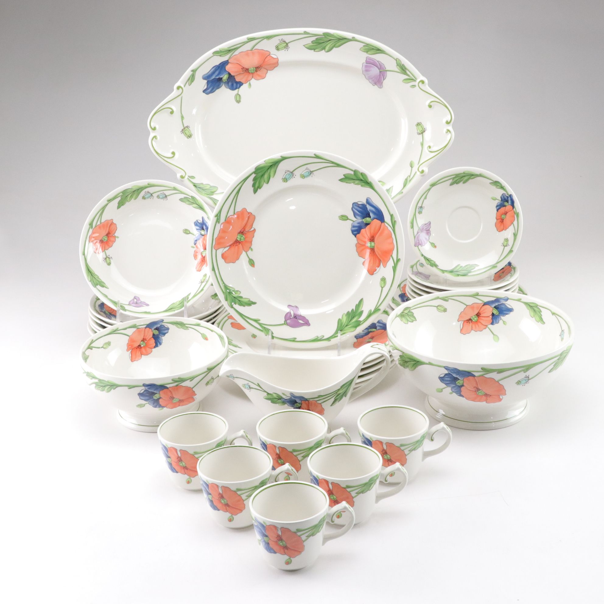 Villeroy & Boch "Amapola" Dinnerware Set with Poppy Pattern