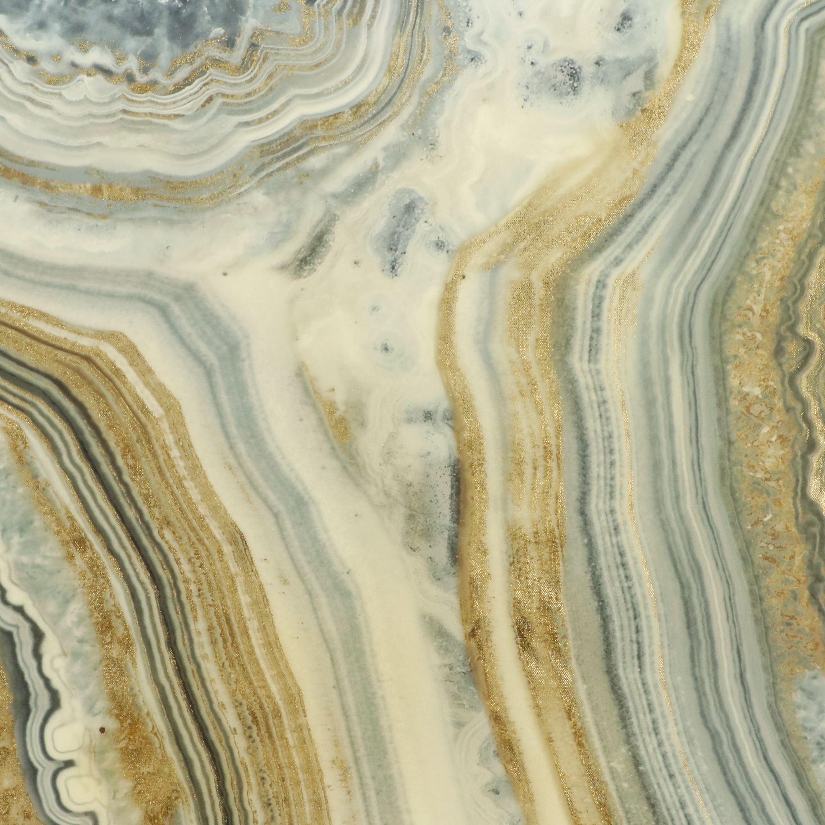 Embellished Giclée of Grey and Gold Agate, 21st Century