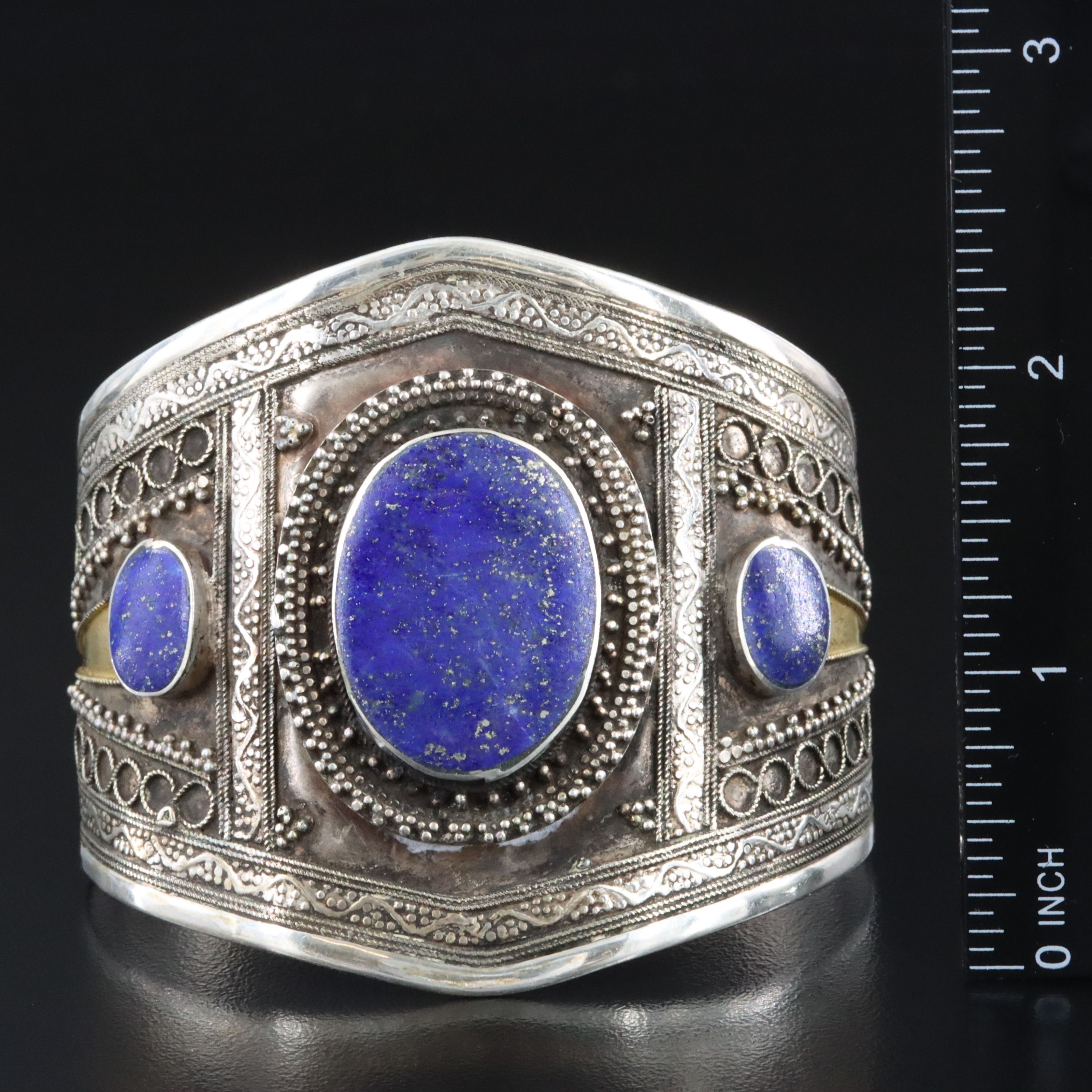 Afghan Sterling Lapis Lazuli Cuff