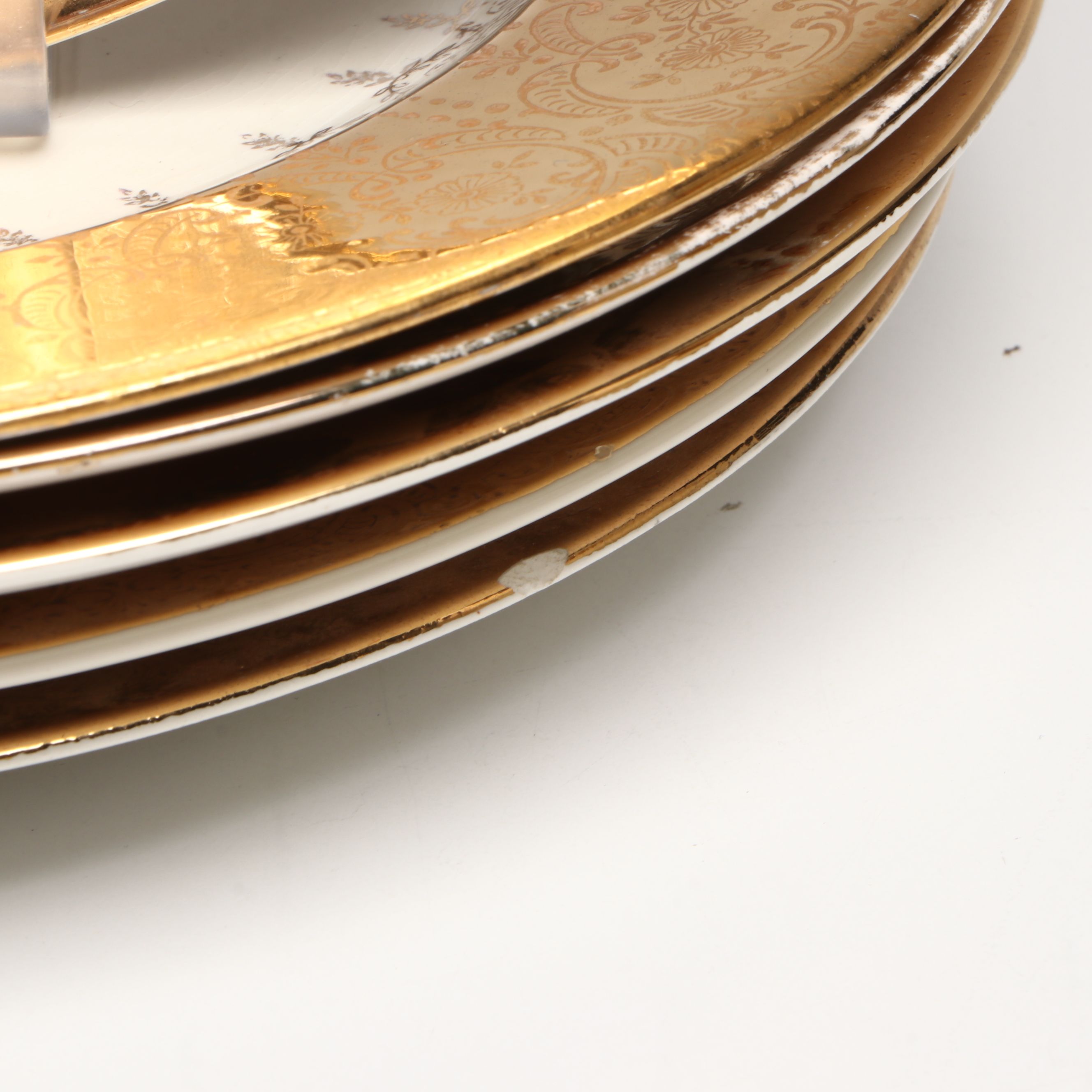 German Hand-Painted Fruit Motif Porcelain Plates with Other Table Décor